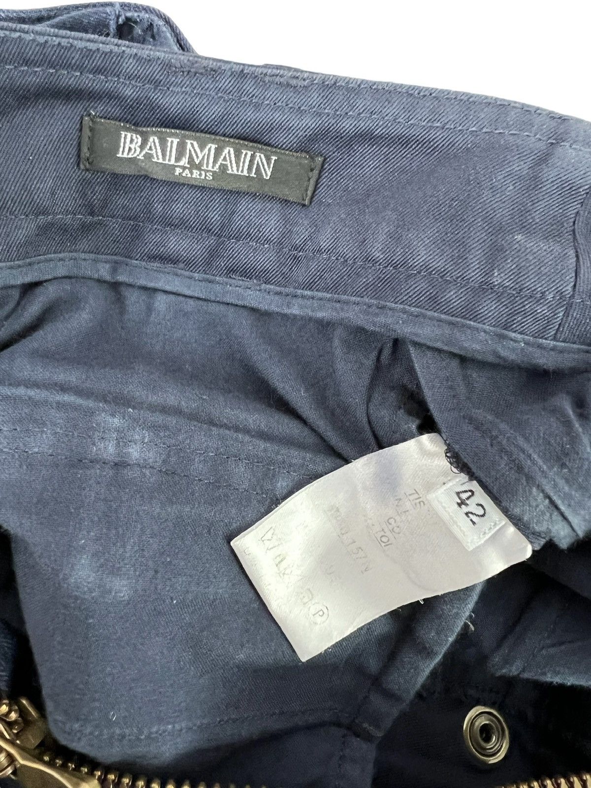 Balmain Balmain Denim Logo Buttons Skirt Sz 42IT/6US Size 30" / US 8 / IT 44 - 5 Thumbnail