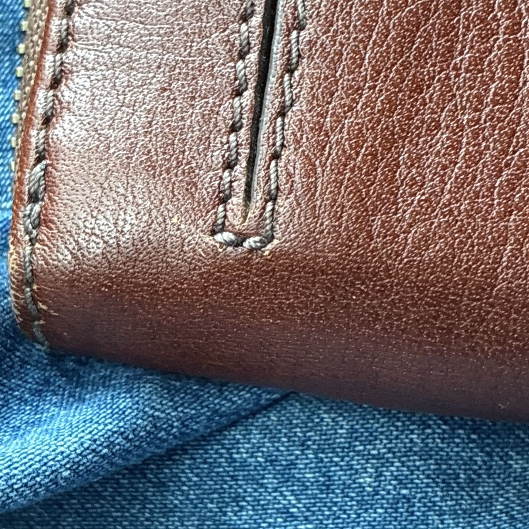 Fossil Jori RFID Zip Clutch Brown Leather Wristlet Purse NWT 00 SWL3008210