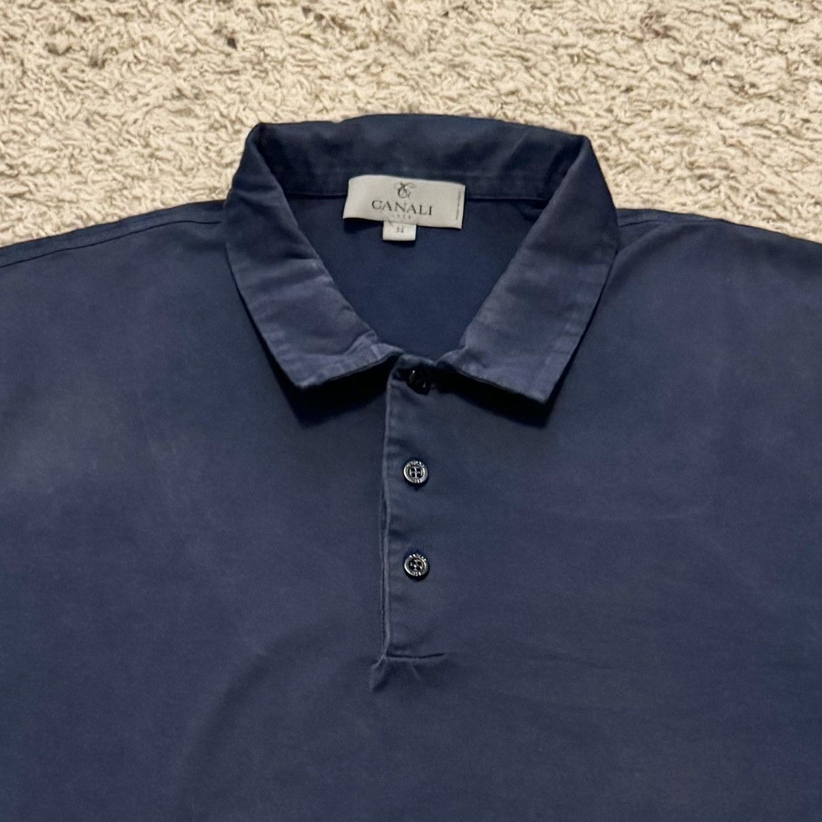 Canali DESIGNER CANALI NAVY POLO! Size US XL / EU 56 / 4 - 3 Thumbnail