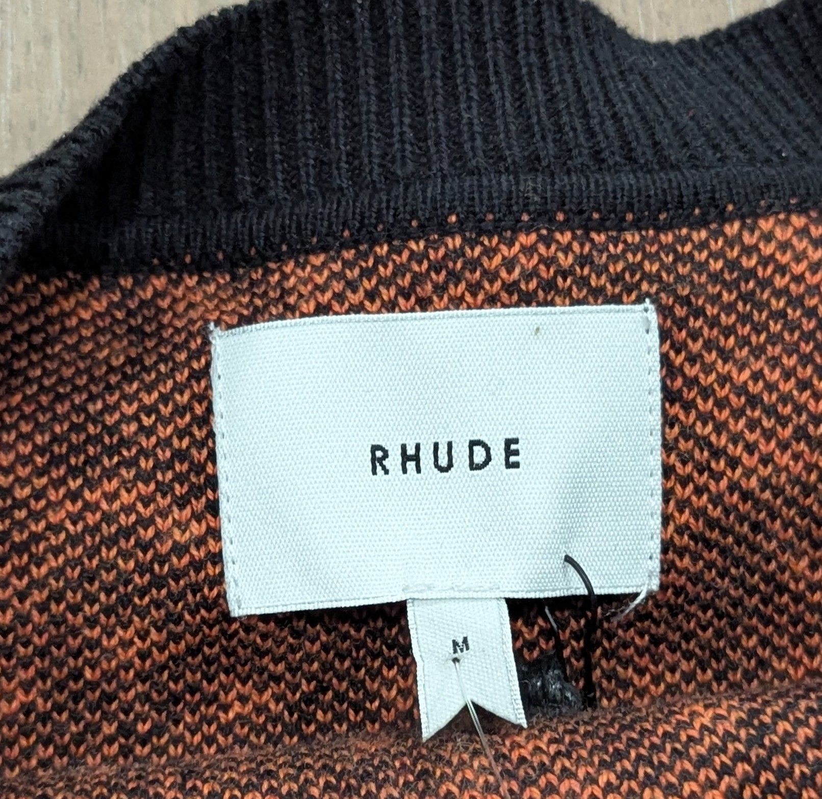 Rhude RHUDE Bandana Knit Cotton/Cashmere Sweater Black/Orange M Size US M / EU 48-50 / 2 - 7 Thumbnail