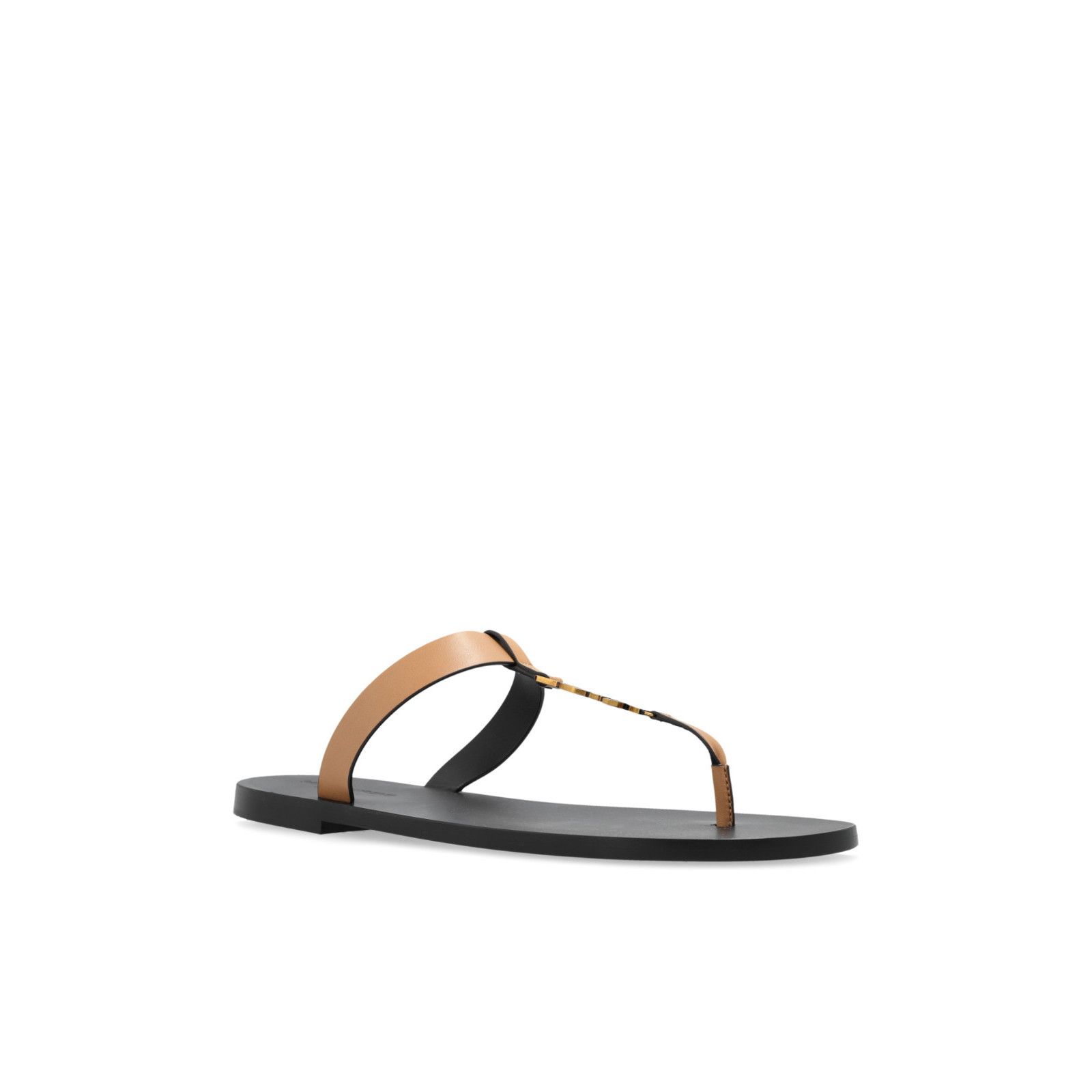 SAINT LAURENT Masoil Vintage Beige Thong Sandals New & Authe display picture 1