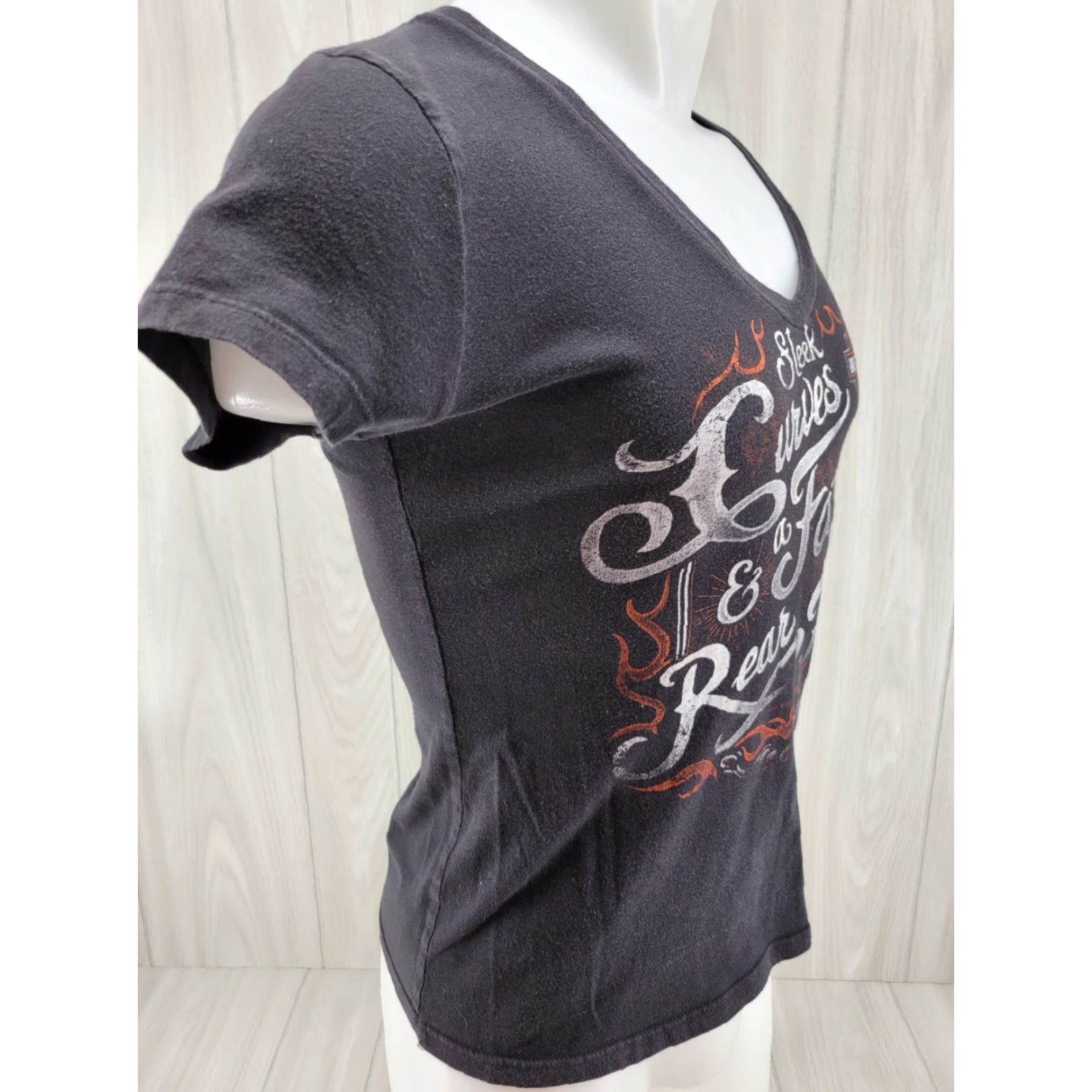 Harley Davidson VINTAGE Harley-Davidson T-Shirt Womens Medium Black Abilene Texas Graphic Biker Size M / US 6-8 / IT 42-44 - 4 Thumbnail
