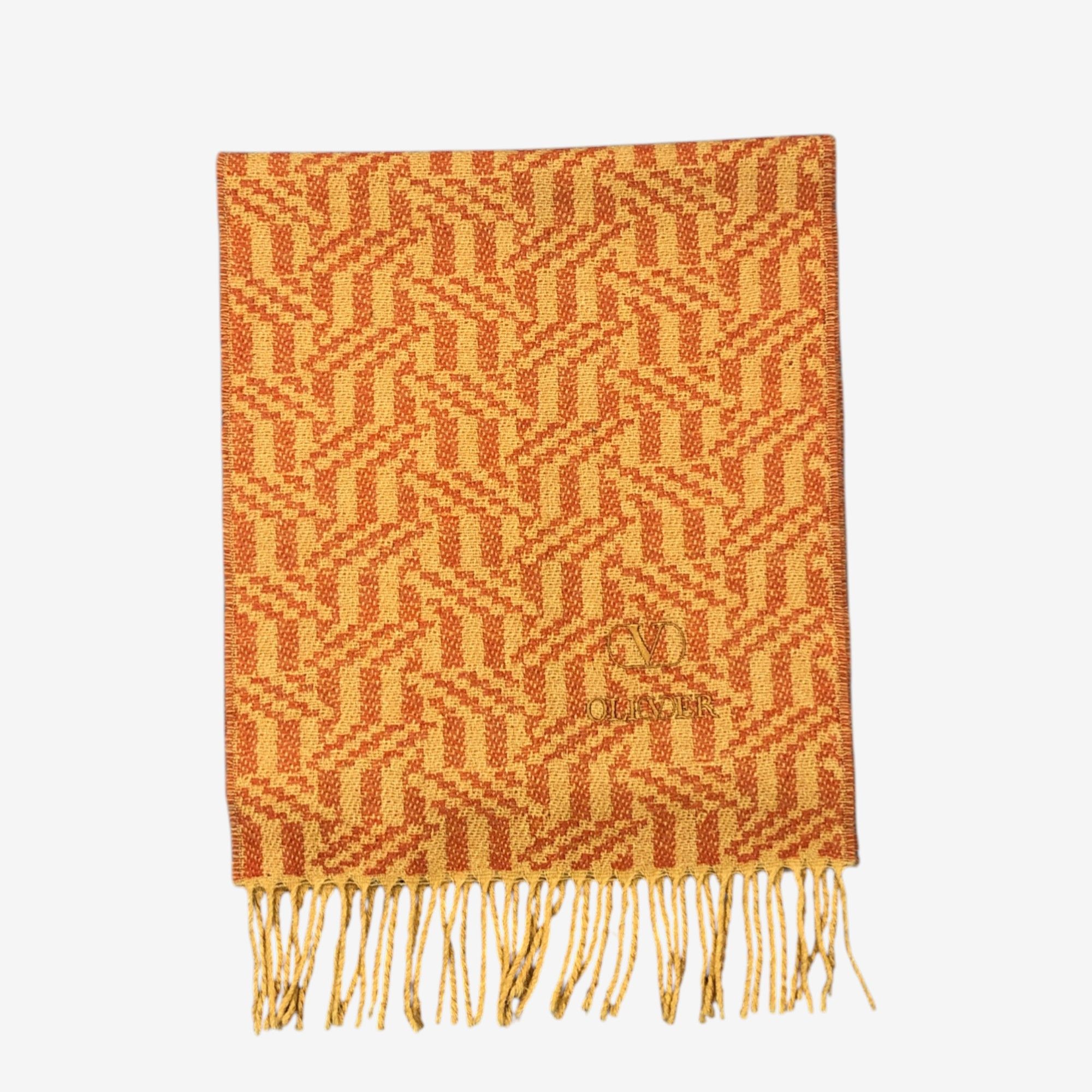 Vintage Oliver Scarf Muffler Wool Winter Fringe Scarves