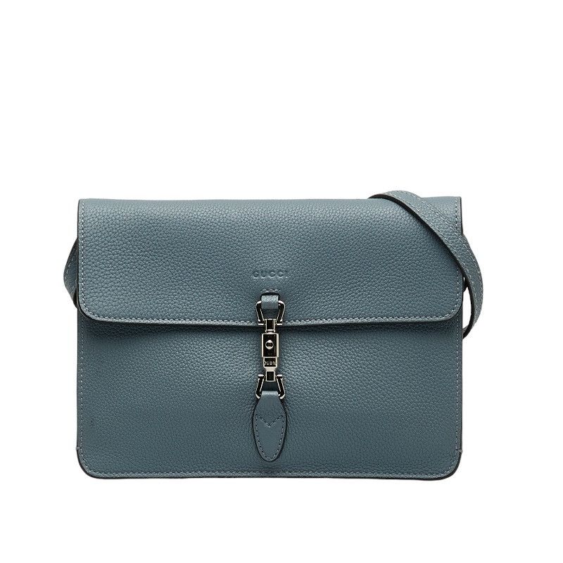 image of Gucci Leather New Jackie Crossbody Bag in Blue, Women's
