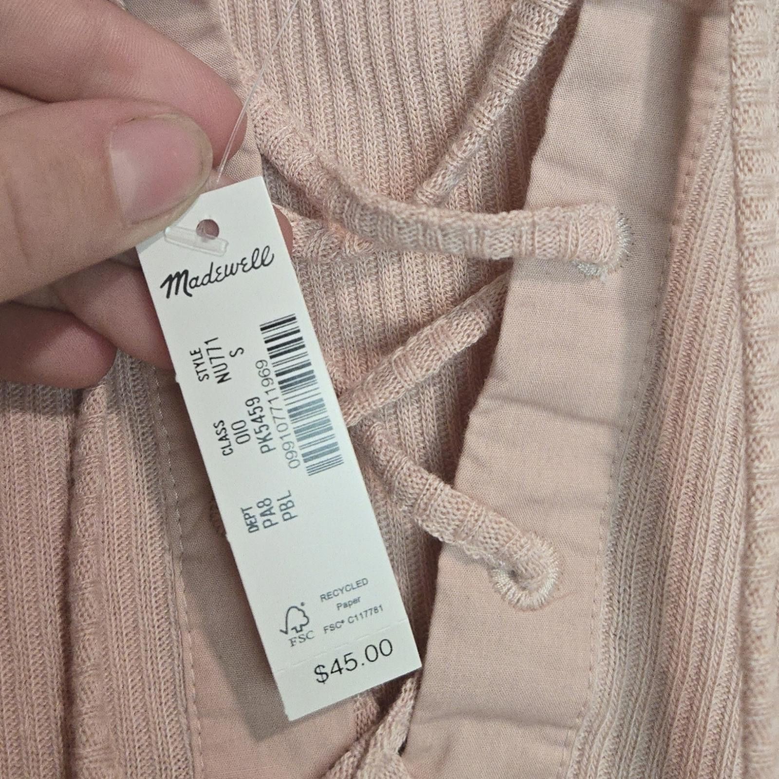 Madewell Madewell Ribbed Lace-Up Short-Sleeve Tee Size S / US 4 / IT 40 - 5 Thumbnail