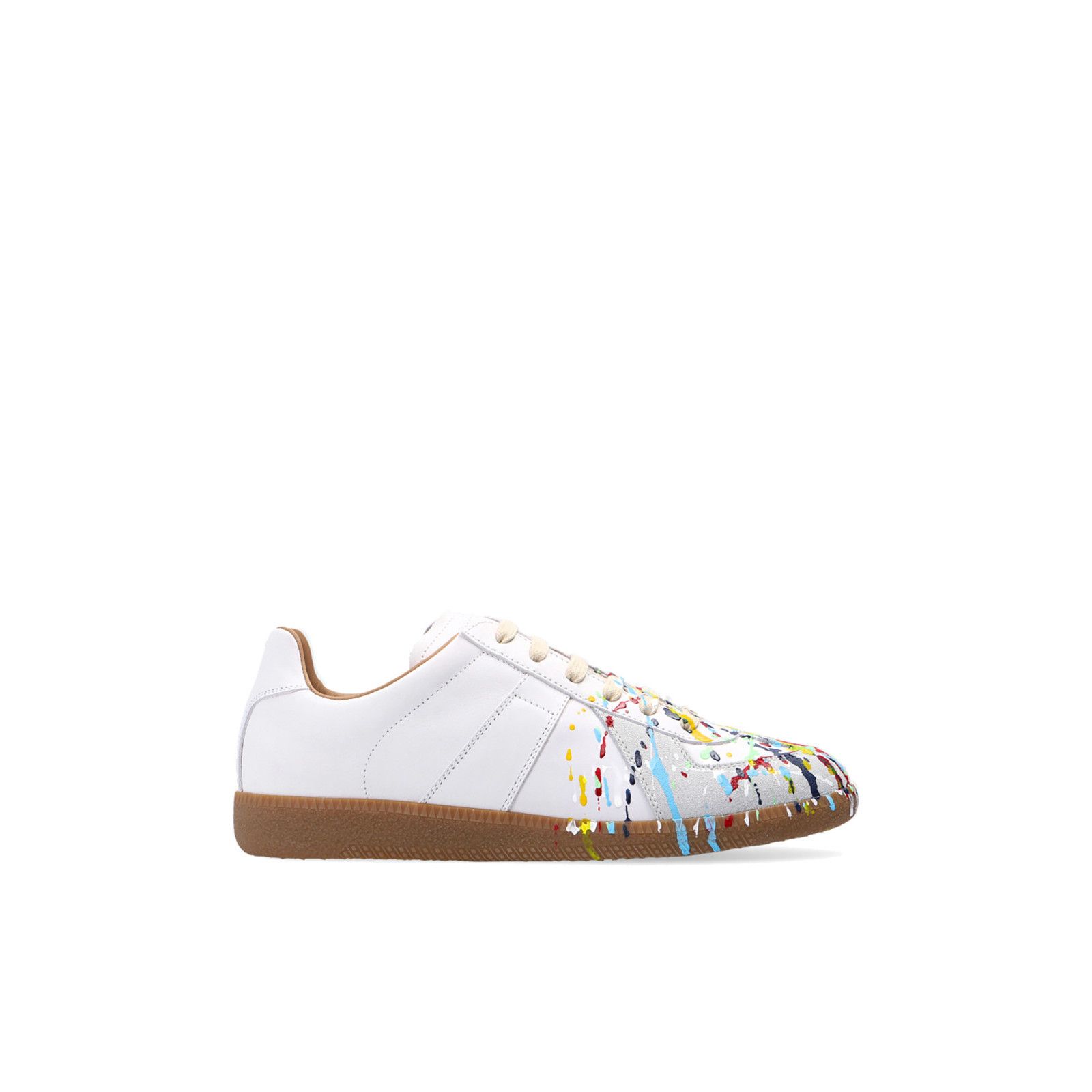 MAISON MARGIELA Paint Replica White Leather Sneakers New & A