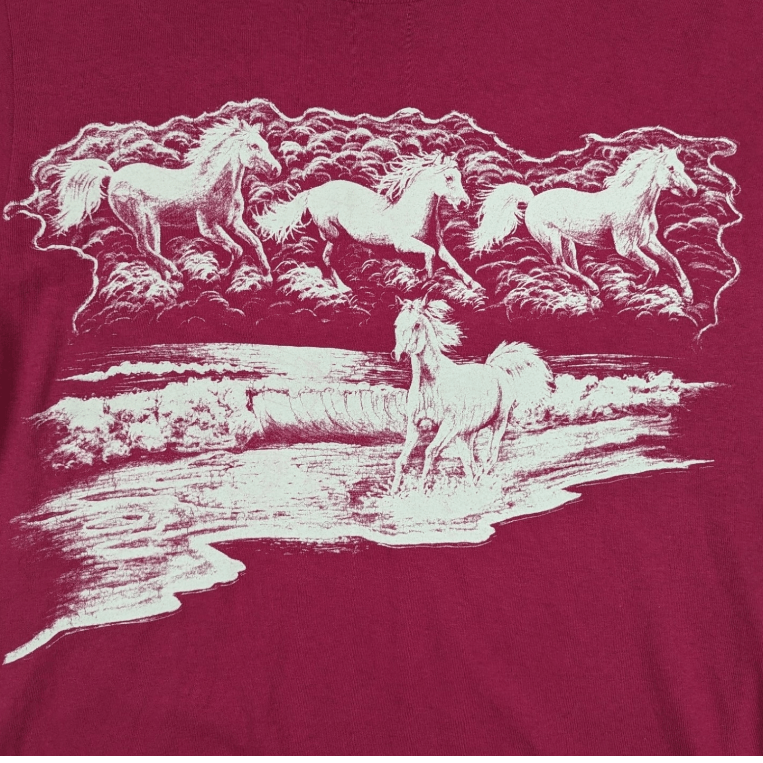 Vintage Vintage 90's WESTERN SUN Horse Animal Graphic T-Shirt Size L / US 10 / IT 46 - 5 Thumbnail