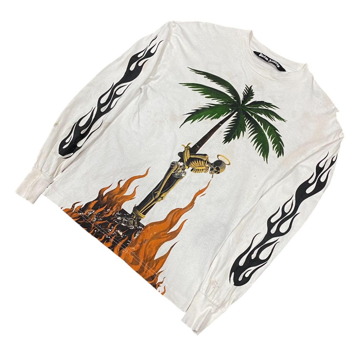 Vintage Palm Angels Dstressed L/S Shirt Sz Xs in White, Men's — image 2 of 6