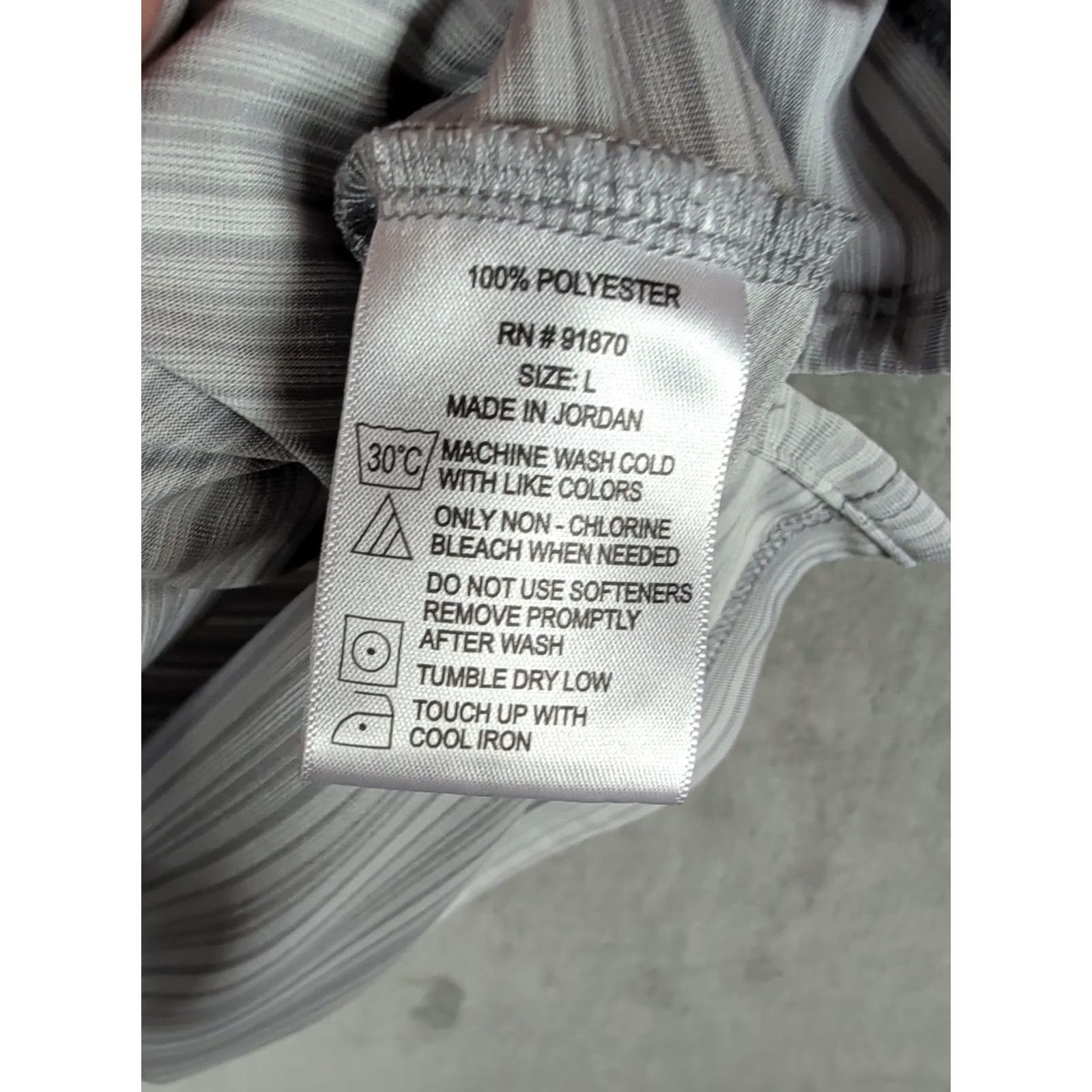 Vintage Pebble Beach Dry-Luxe Performance Polo Shirt Mens Large Gray White Striped Breathable Easy Care Golf Tennis Shirt Size US L / EU 52-54 / 3 - 5 Thumbnail
