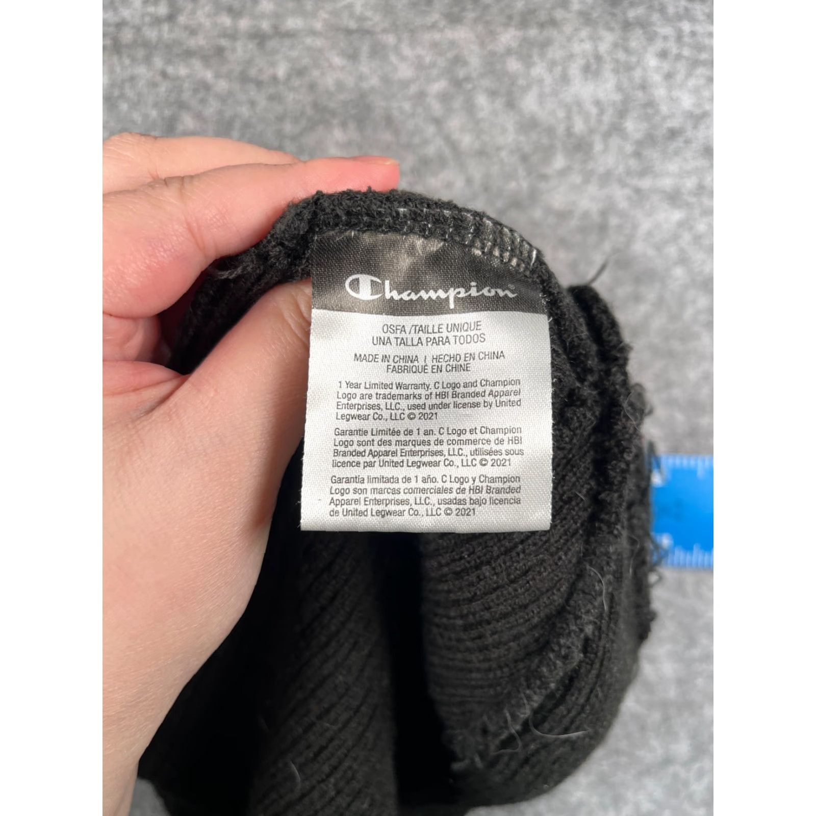 Champion Champion Headwear Beanie Adult One Size Black Knit 100% Acrylic Ski Hat Unisex Mens Womens Beanie Outlet Casual Winter Accessories Size ONE SIZE - 7 Thumbnail