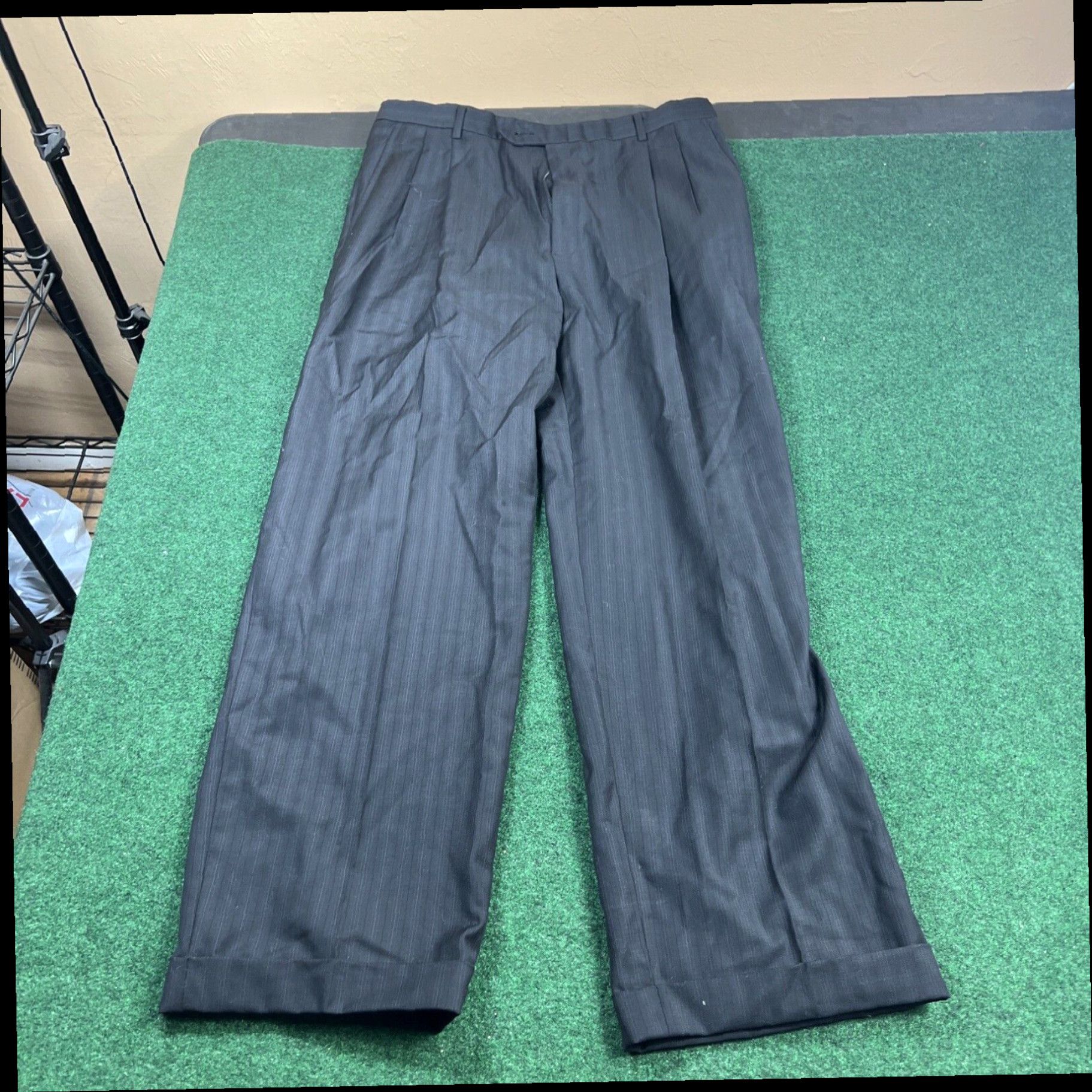 Hart Schaffner Marx mens black HART SCHAFFNER MARX dress suit pants trousers 34X32 Size 34R - 1 Thumbnail