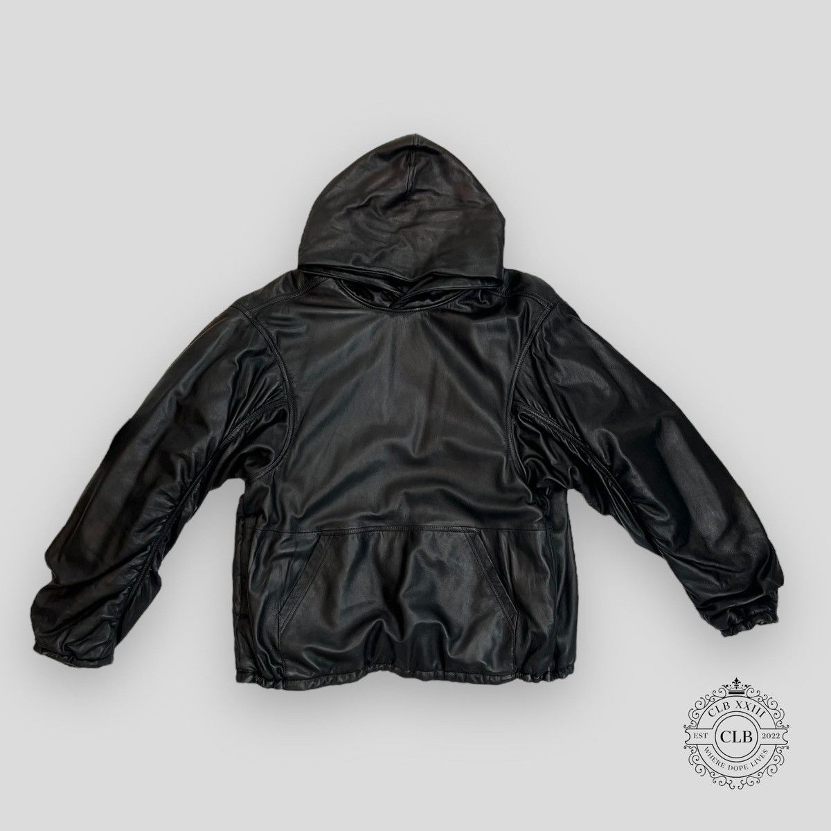 Balenciaga BALENCIAGA OVERSIZED LEATHER HOODIE - BLACK | Grailed