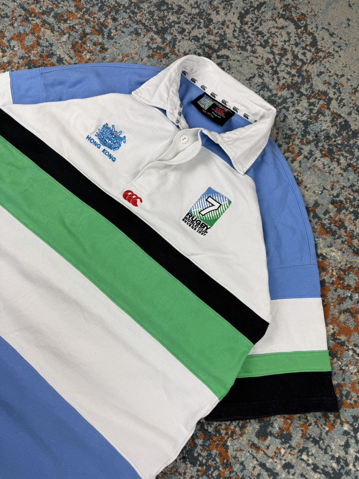 Canterbury of New Zealand Rare Vintage 1997 Rugby World Cup hong kong rugby jersey tee Size US XL / EU 56 / 4 - 4 Thumbnail
