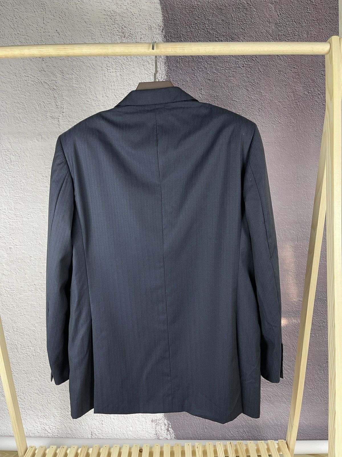 Lanvin Lanvin 15 faubourg navy striped 2 button blazer sport coat Size 48R - 12 Thumbnail