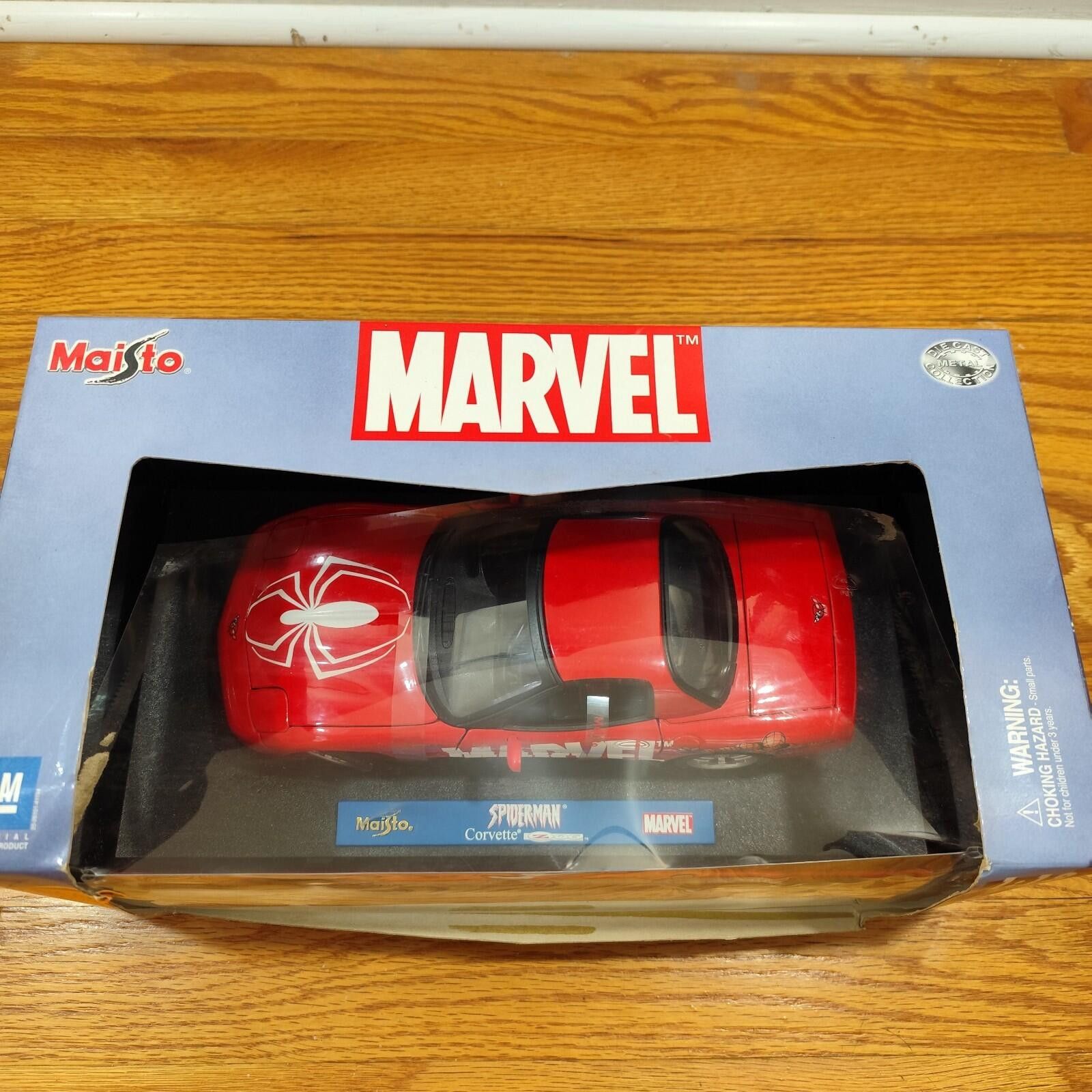 Other Marvel Spiderman Maisto 2003 1:18 Scale Corvette Z06 Diecast Size ONE SIZE - 3 Thumbnail