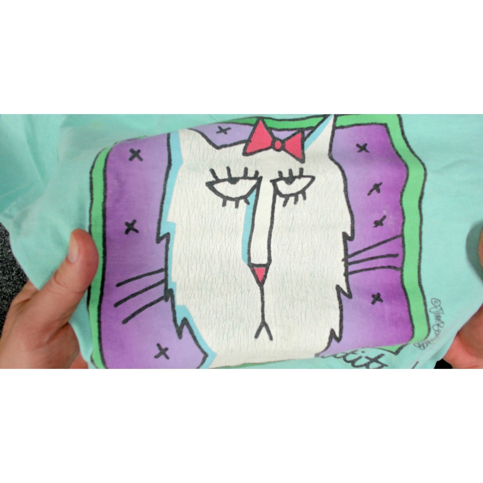 Vintage Vintage 1988 Jim Benton Single Stitch "Attitude Cat" Tee Size L / US 10 / IT 46 - 12 Thumbnail