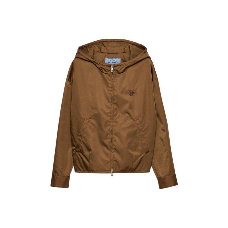 Prada Prada ReNylon Hooded Jacket in Cork Brown-2506 Size US XS / EU 42 / 0 - 7 Thumbnail