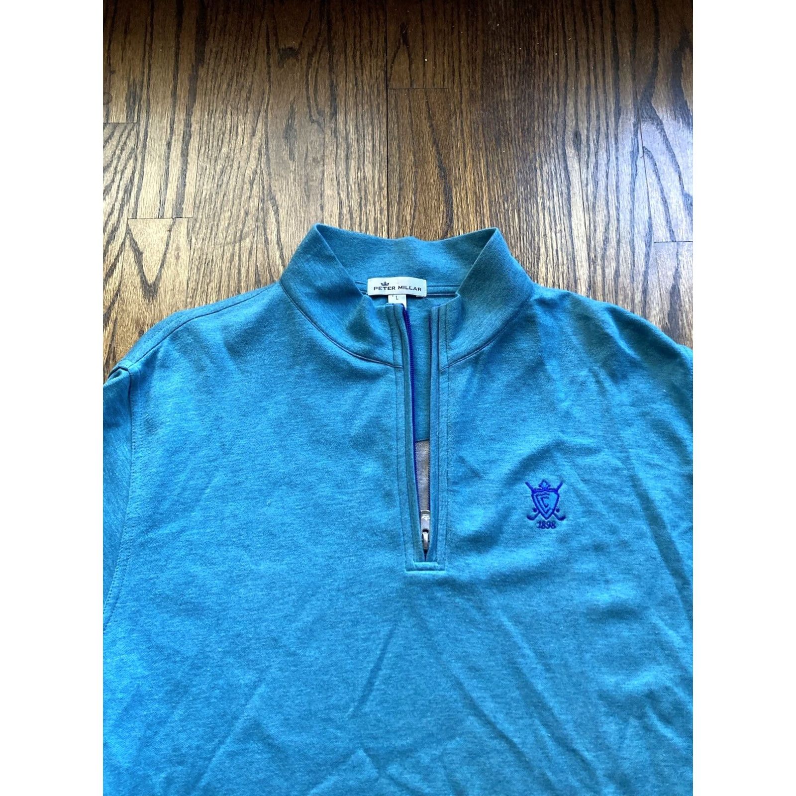 Peter Millar Peter Millar 1/4 Zip Pullover Mens Large Perth Performance Turquoise Blue Golf Shirt Size US L / EU 52-54 / 3 - 4 Thumbnail