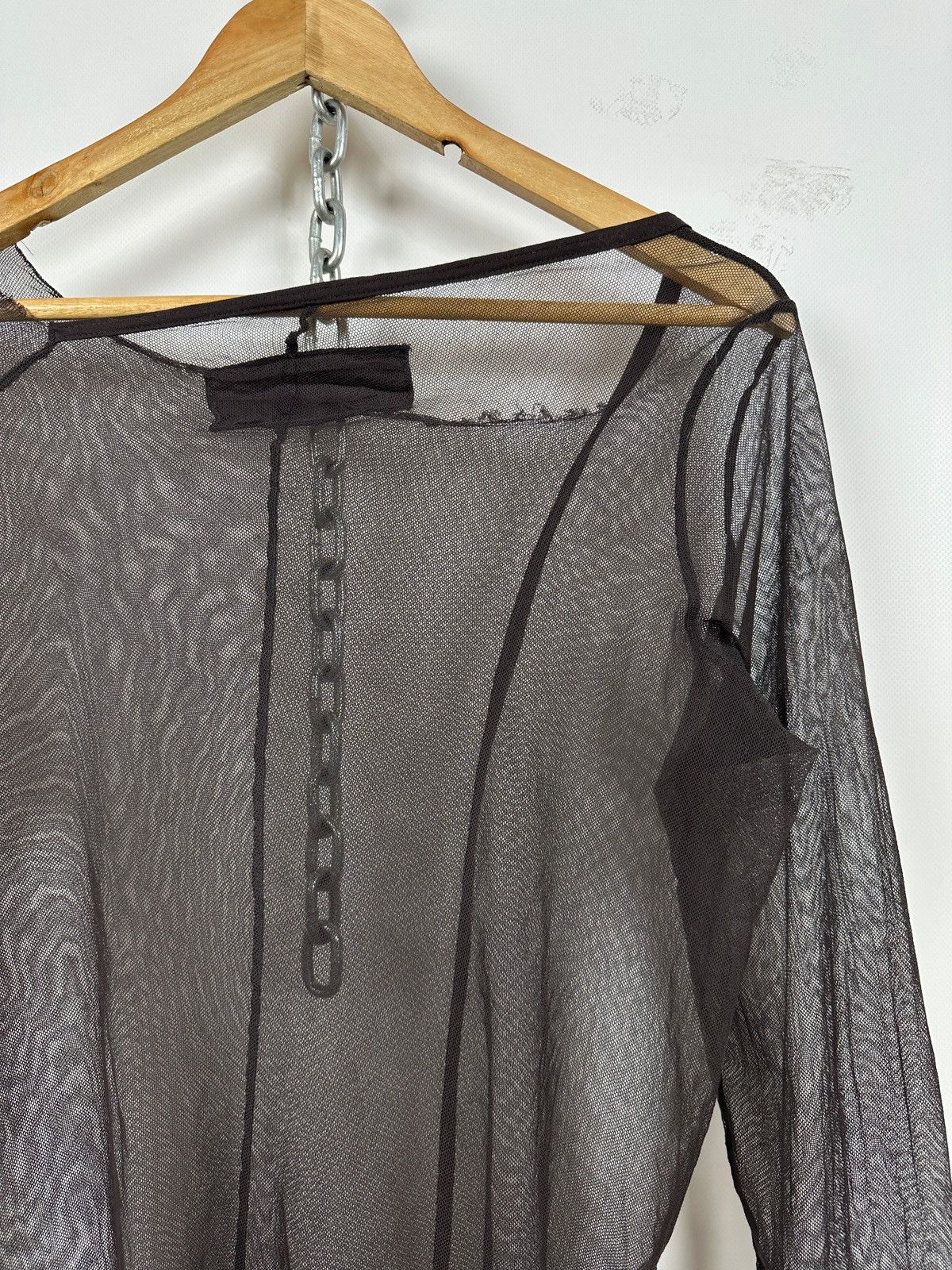 Rundholz Rundholz Brown Asymmetrical Sheer Mesh Long Sleeve Top Size S / US 4 / IT 40 - 19 Thumbnail