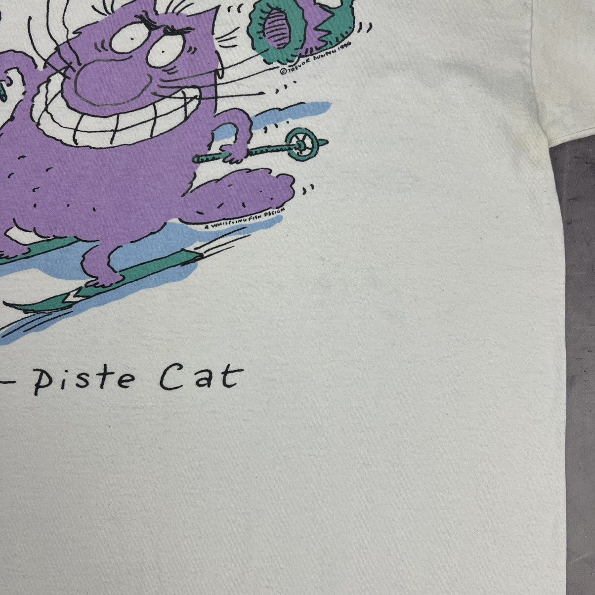 Designer Rare! Trevor Dunton Off Piste Cat Vintage Big Logo Tee 1996 Size US XL / EU 56 / 4 - 13 Thumbnail