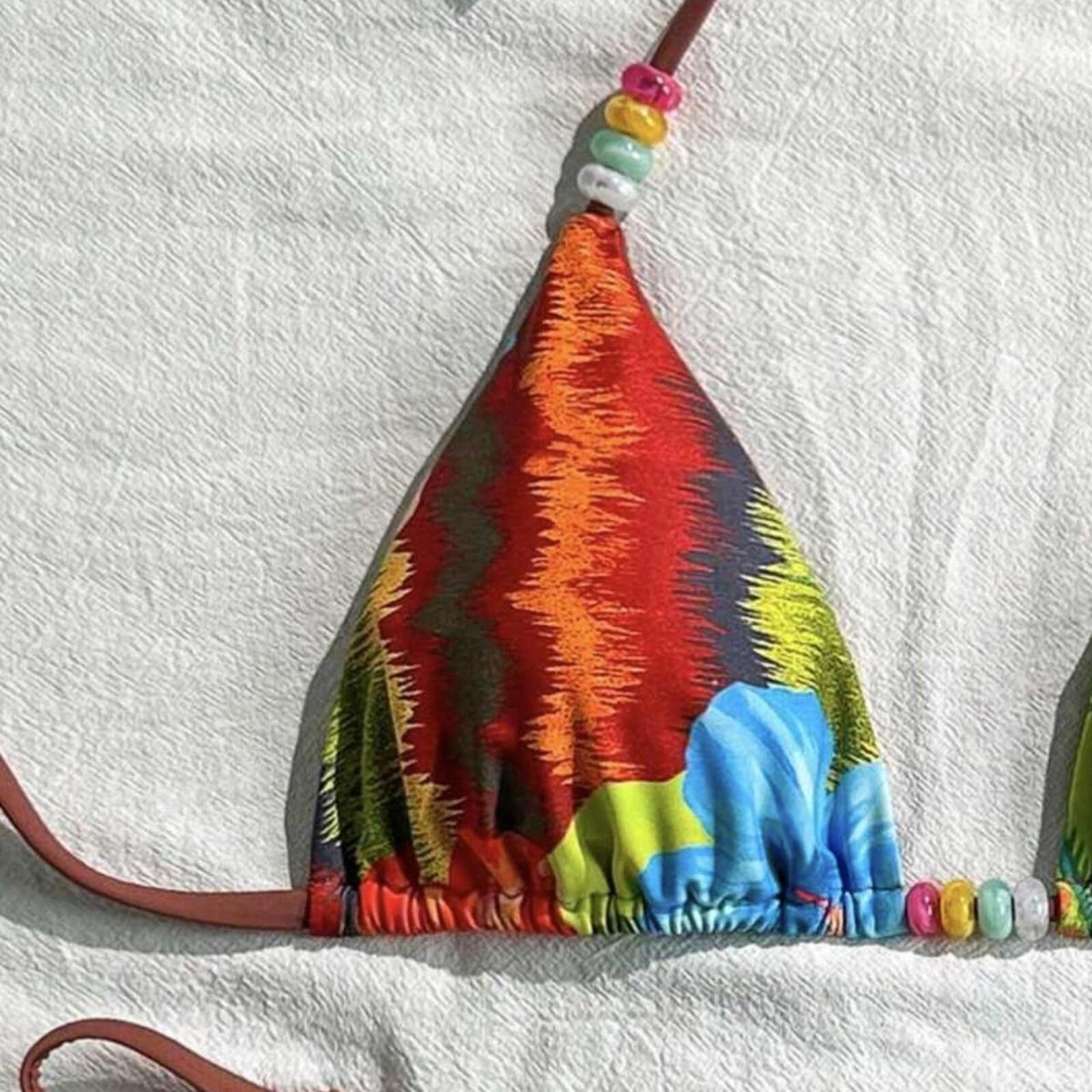 Other Tropical multicoloured bikini set with beads Size ONE SIZE - 4 Thumbnail