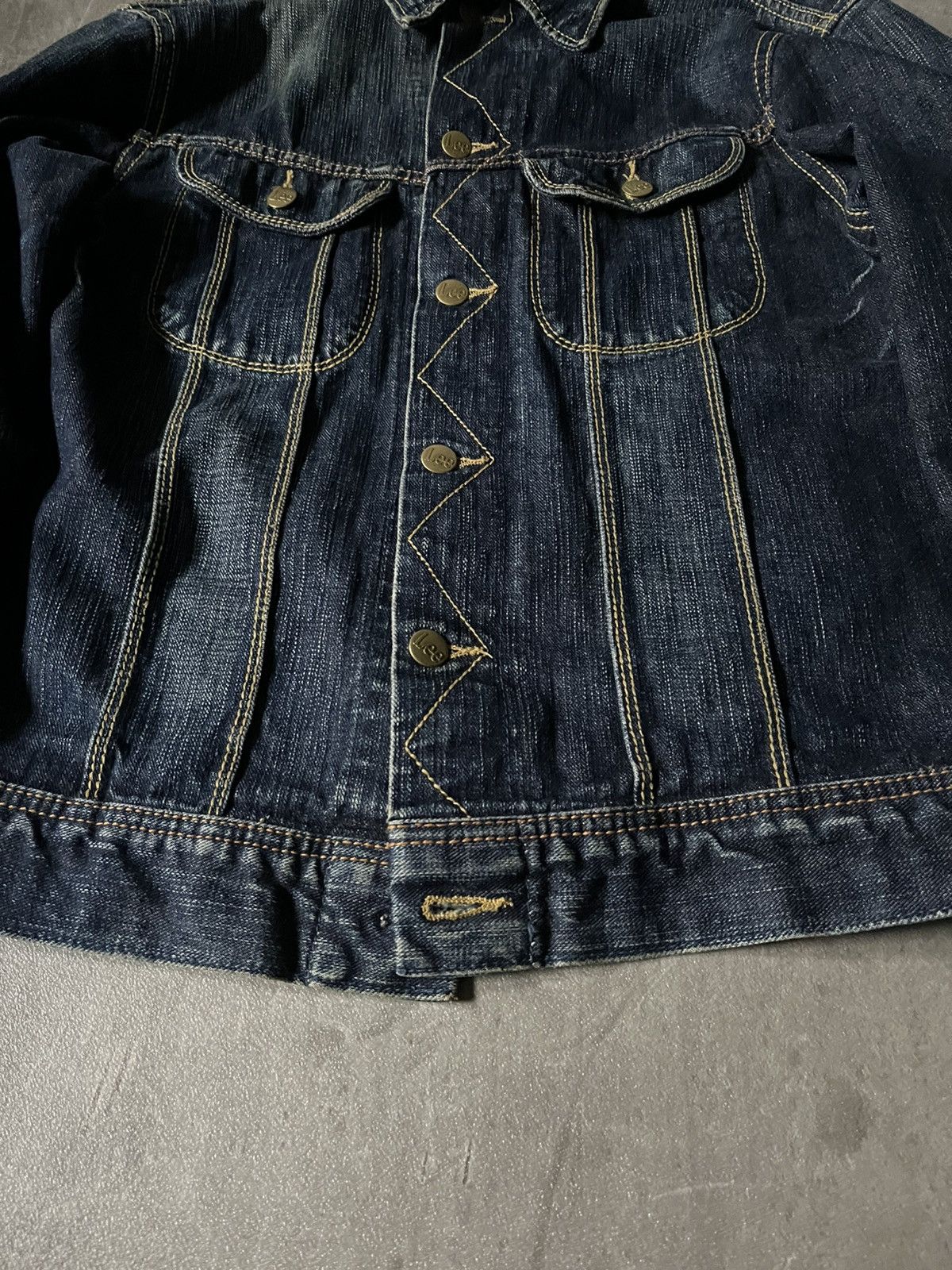 Lee Lee 100 J denim jacket navy very rare 70s Size US L / EU 52-54 / 3 - 4 Thumbnail