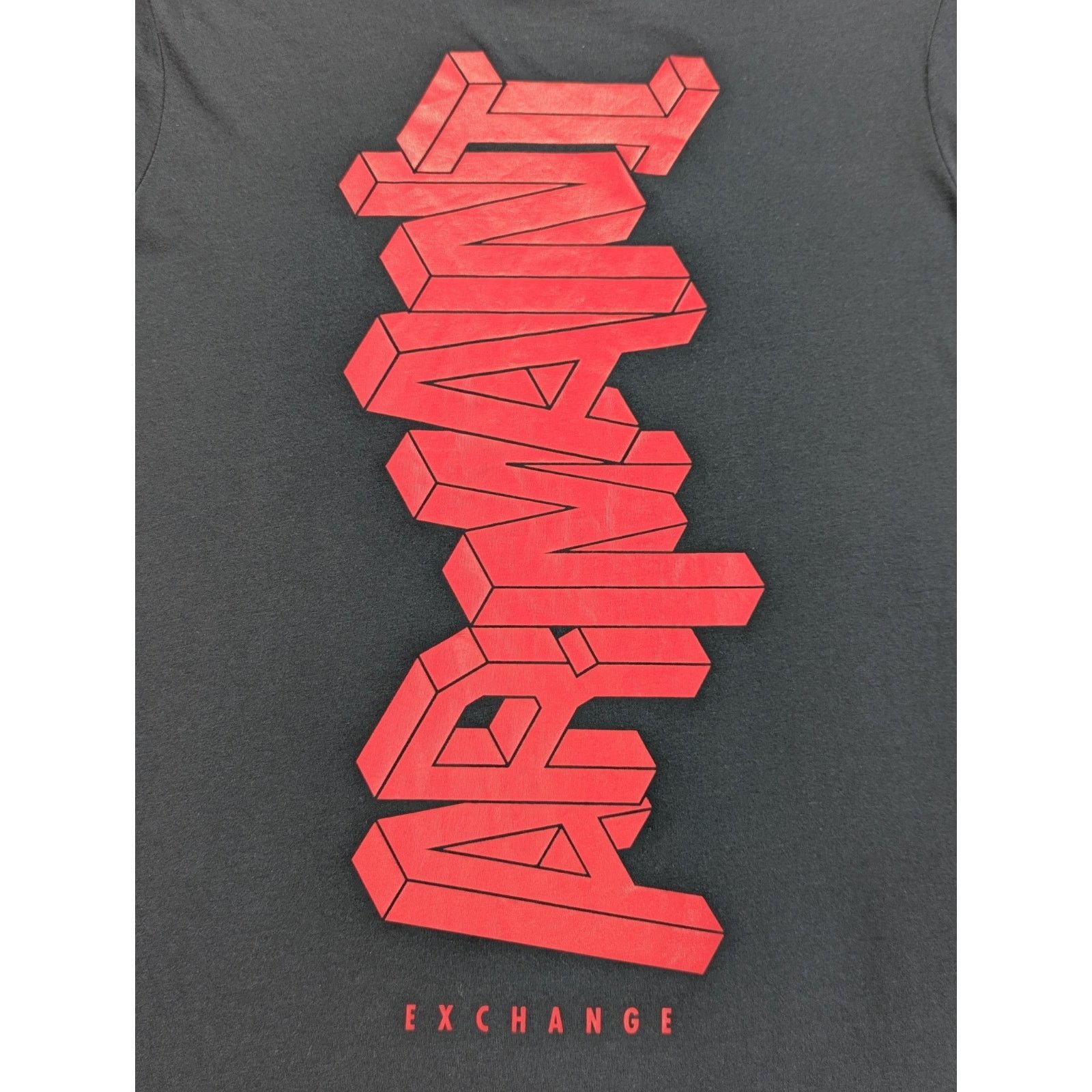 Armani Exchange Size M Slim Black w/Red 3-D Logo Graphic Crewneck T-Shirt Size US M / EU 48-50 / 2 - 2 Thumbnail