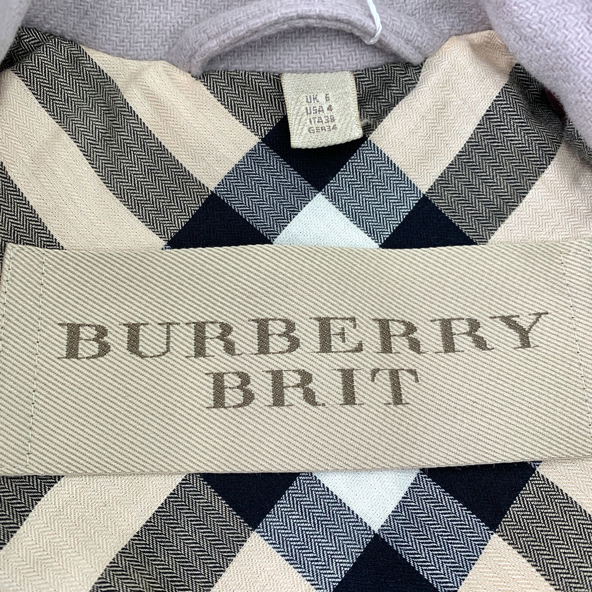 Burberry Burberry Brit Beige Double-Breasted Trench Coat Size L Wool Size S / US 4 / IT 40 - 6 Thumbnail