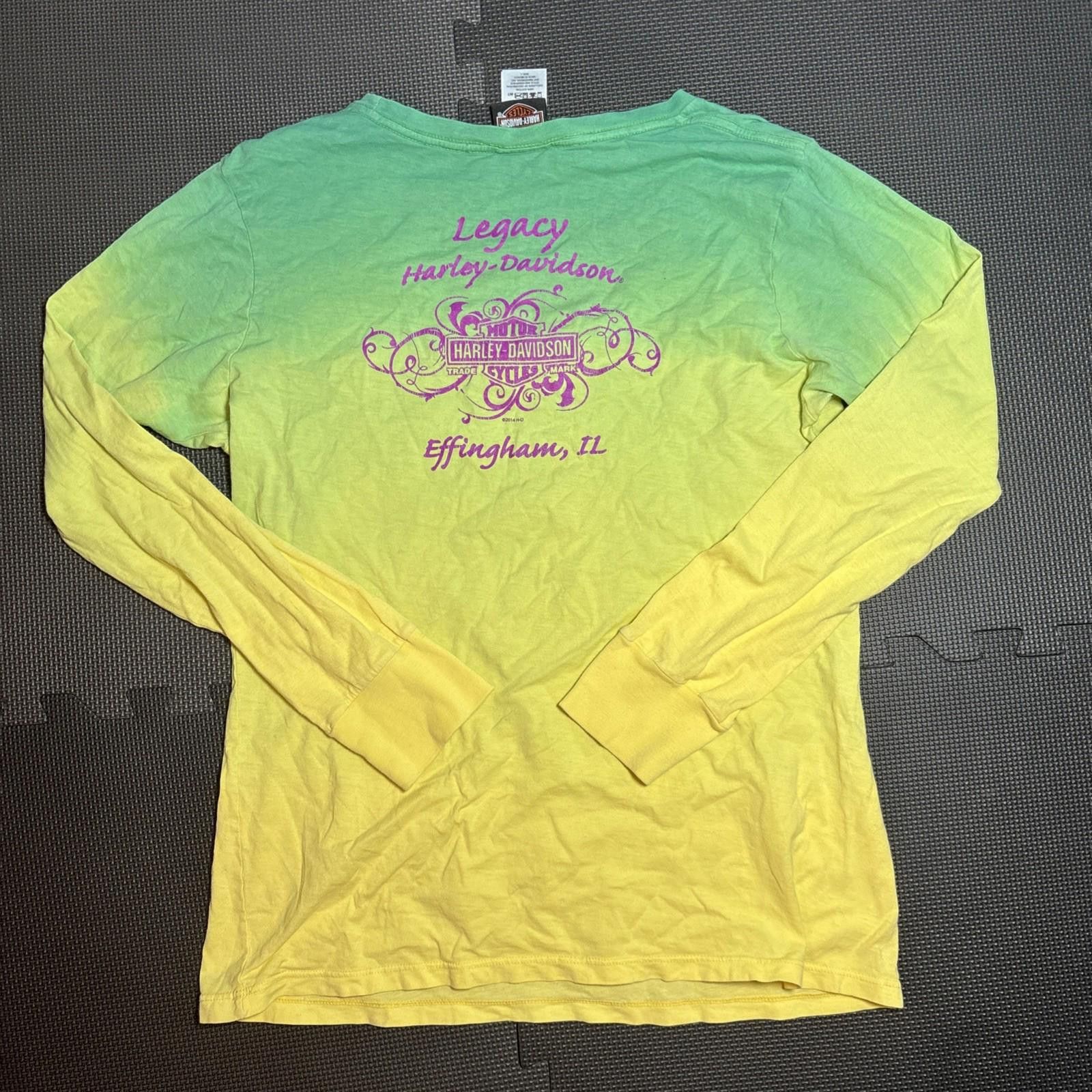 Harley Davidson Harley-Davidson Shirt Large Green Women’s Motorcycle VTG Size L / US 10 / IT 46 - 4 Thumbnail