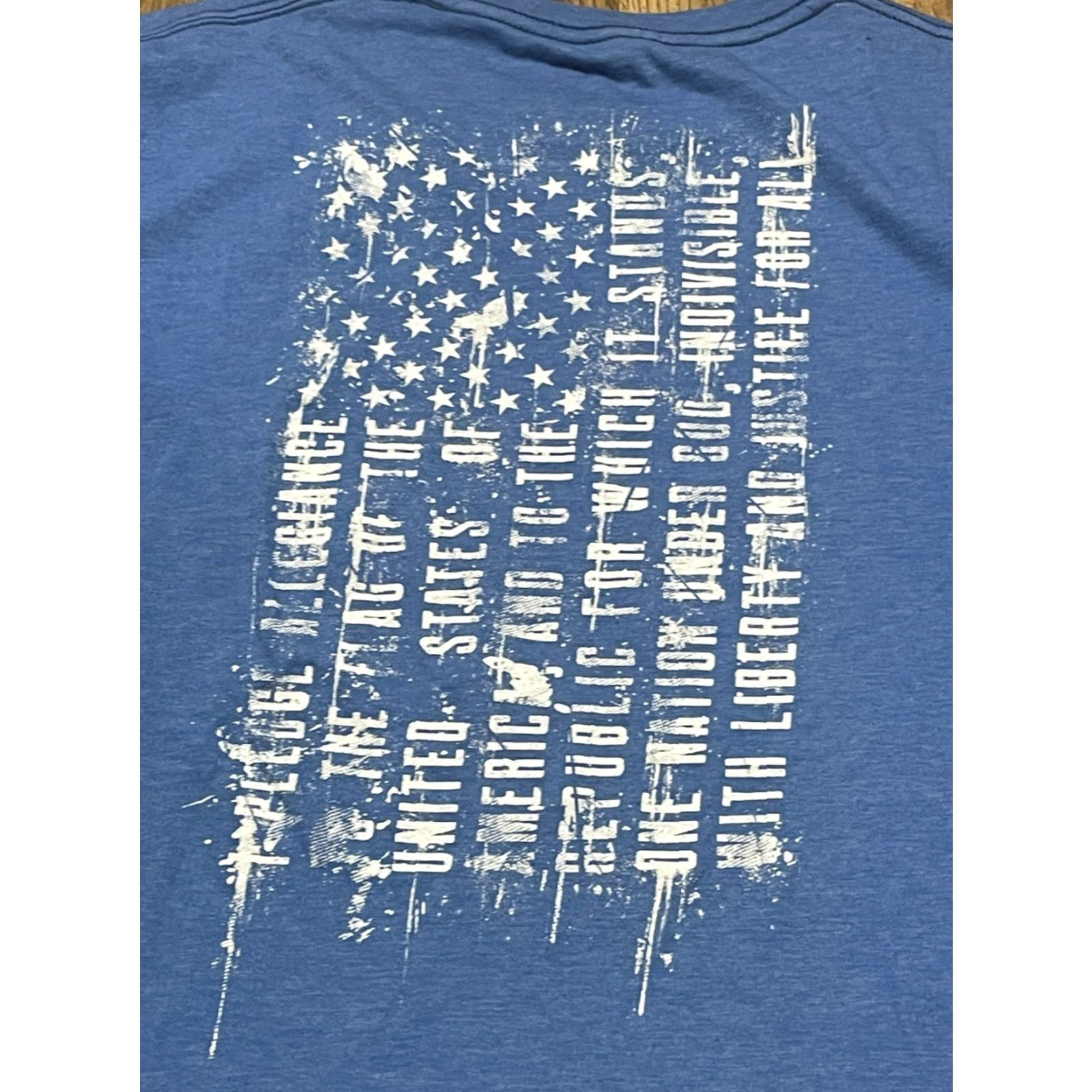 Vintage MFG Howitzer Patriot Shirt Mens Large White Print USA FLAG T-Shirt Short Sleeve Blue Graphic Print Size US L / EU 52-54 / 3 - 3 Thumbnail