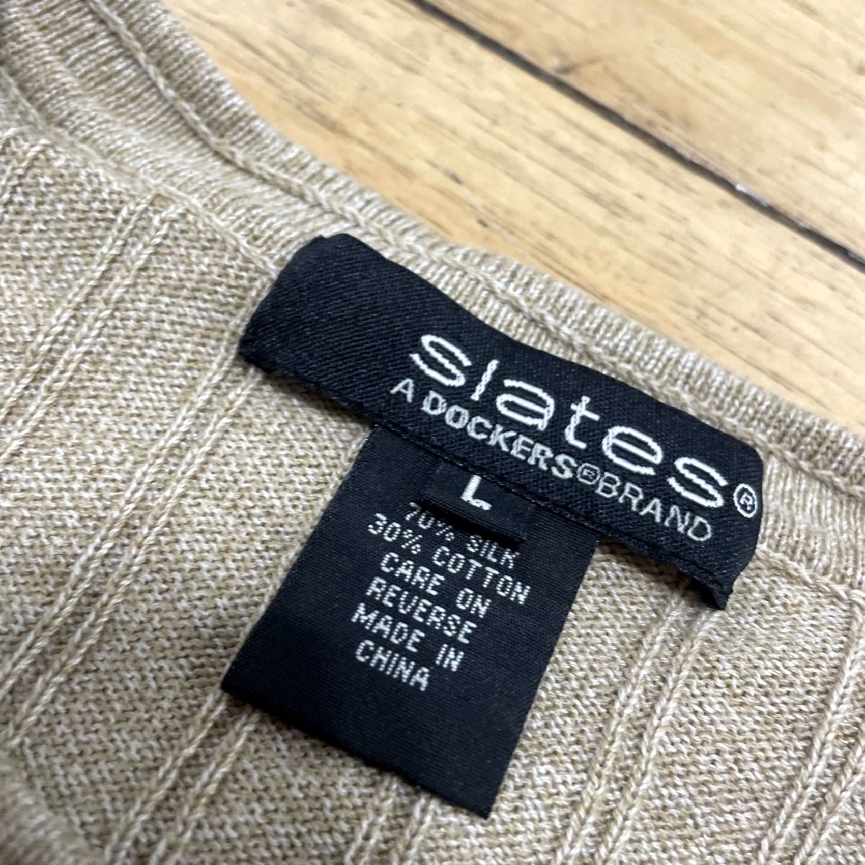 Vintage VINTAGE Slates 90s Silk Sweater Cowl Men L Brown Ribbed Long Sleeve Capsule Minimal Capsule Wardrobe 90s Mens Sweater Size US L / EU 52-54 / 3 - 5 Thumbnail