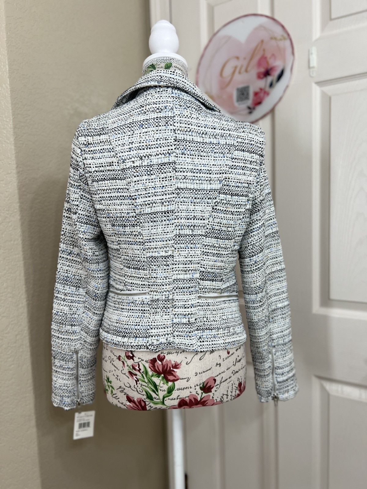BLANKNYC Blank NYC tweed biker jacket black and white Size XS / US 0-2 / IT 36-38 - 3 Thumbnail