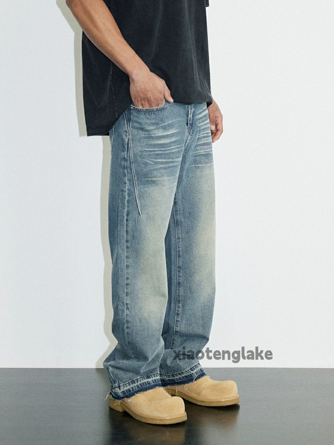 Jean × Vintage washed faded cleanfit yuppie loose baggy jeans Size US 32 / EU 48 - 5 Thumbnail