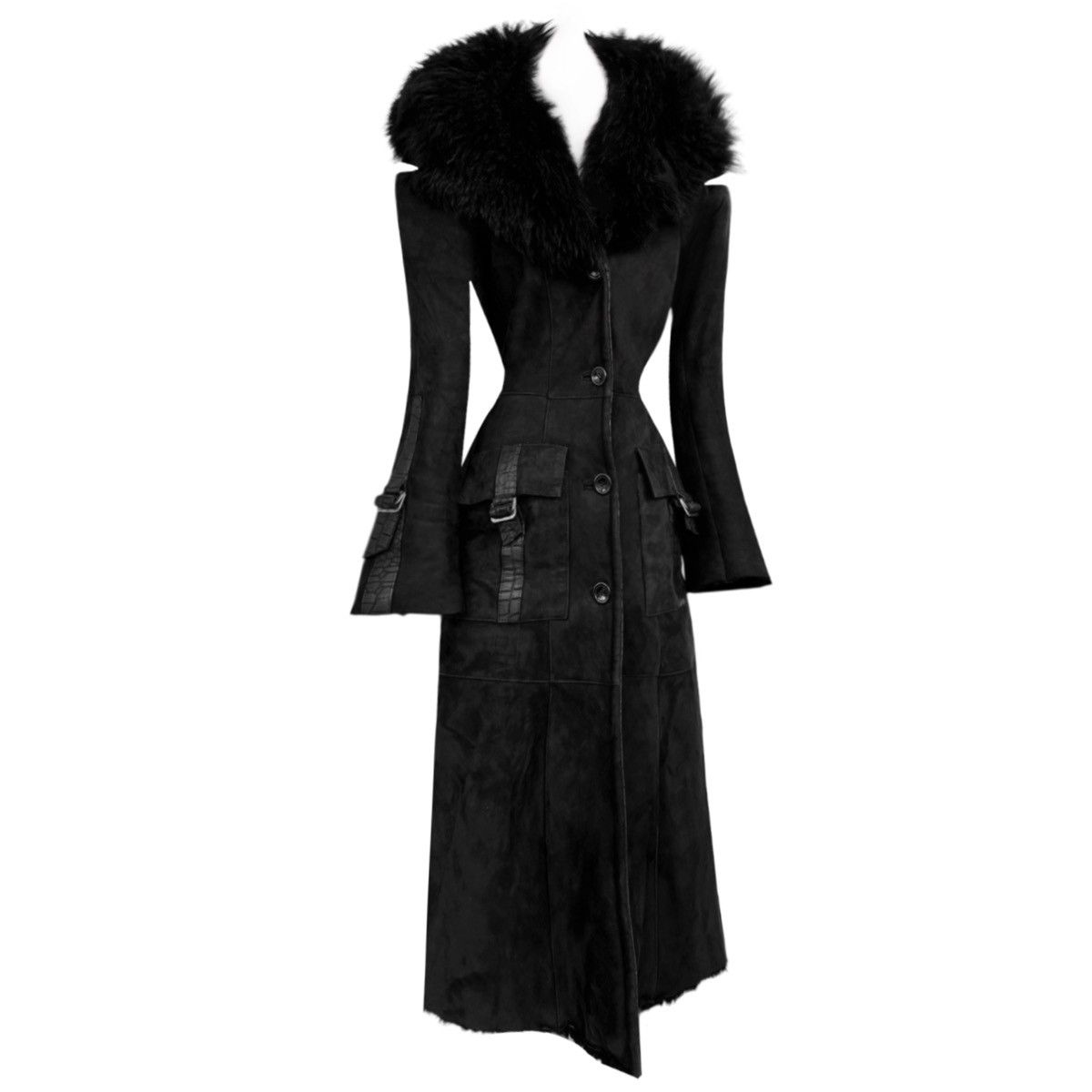 Roberto Cavalli Runway Roberto Cavalli Black long Leather Coat Size XS / US 0-2 / IT 36-38 - 1 Thumbnail