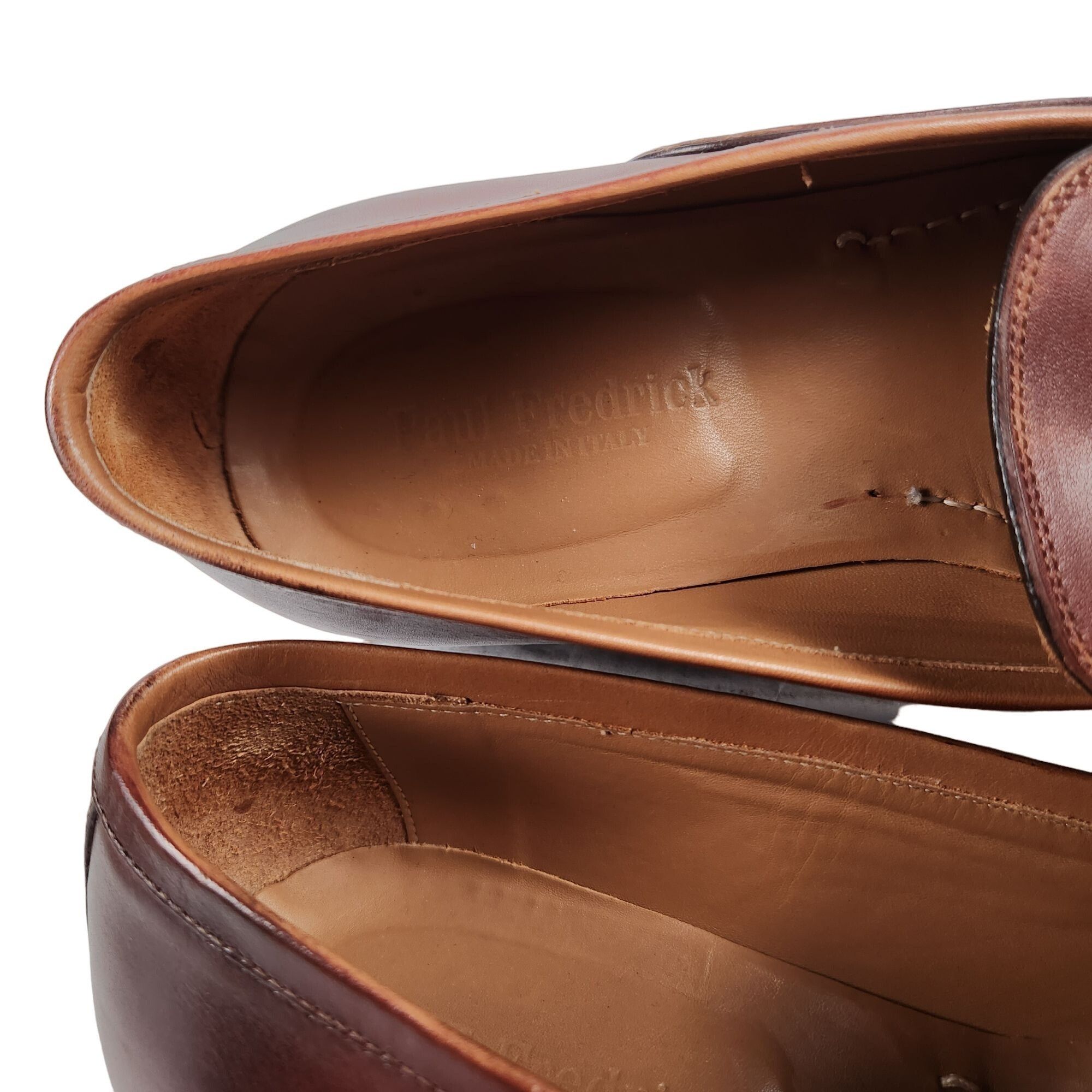 Paul Fredrick Paul Fredrick Italy Men 9 Burnished Brown Leather Dress Shoe Size US 9 / EU 42 - 5 Thumbnail