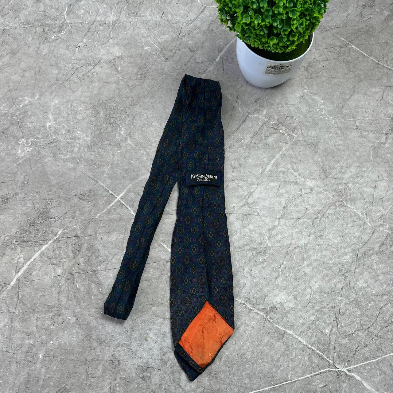 Yves Saint Laurent YVES Saint Lauren 100% Silf Tie Seta Cravatta Mens Size ONE SIZE - 1 Thumbnail
