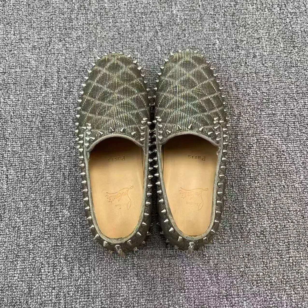 Christian Louboutin Christian Louboutin New Suede Rivet Crystal Sneakers. Size US 5.5 / IT 35.5 - 3 Thumbnail