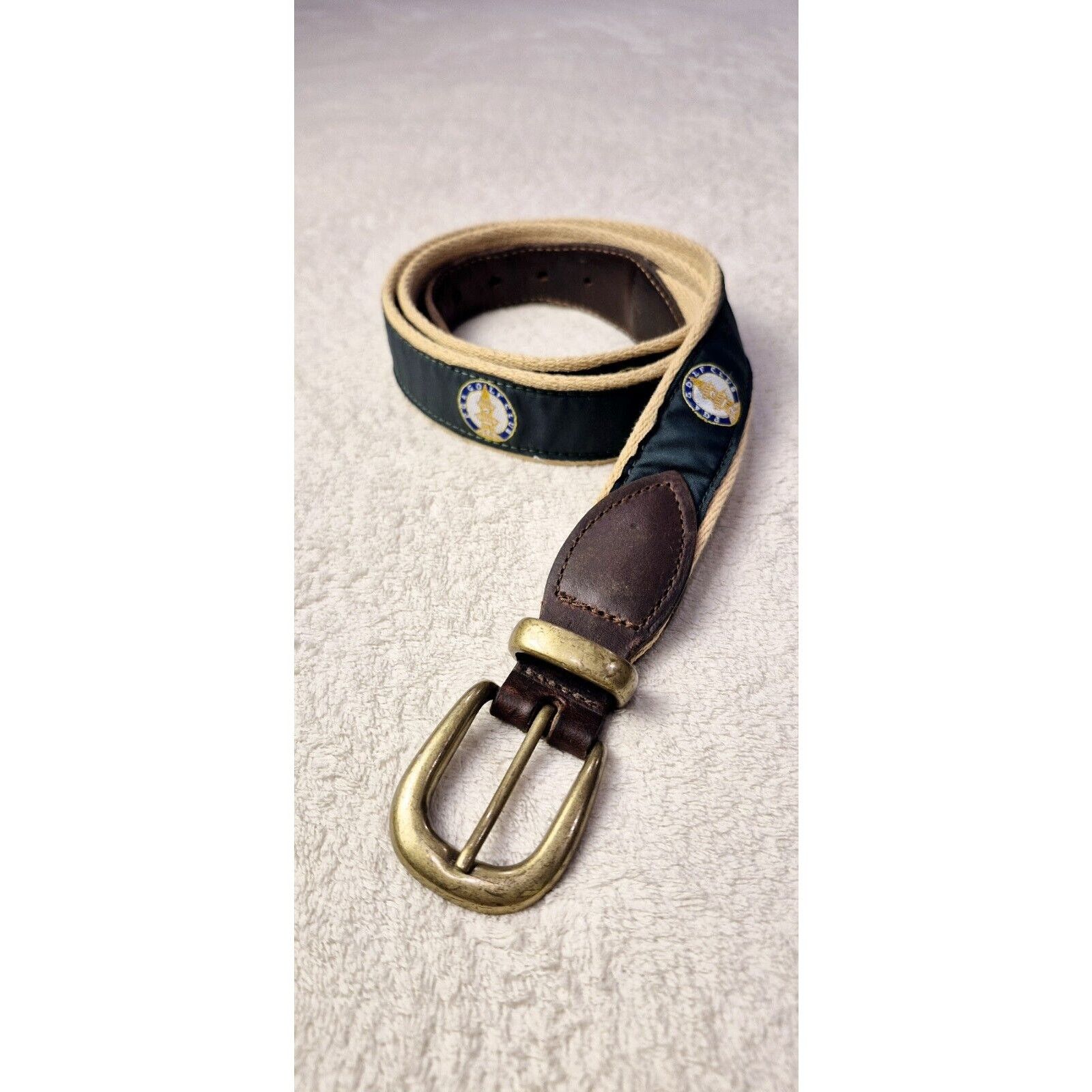 &Daughter YRI PGA Golf Embroidered Canvas & Leathe Belt Size 38/95 Size 38 - 1 Thumbnail