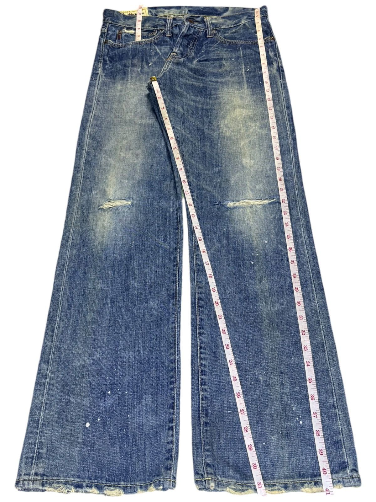 Abercrombie & Fitch Vintage Abercrombie Rusty Wash Painted Distress Baggy Jeans Size US 31 - 11 Thumbnail
