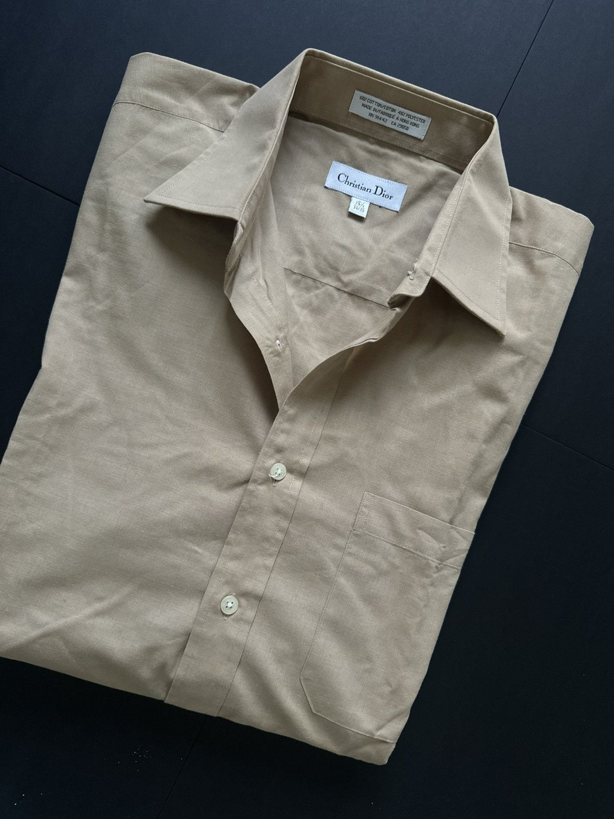 Christian Dior Monsieur Christian Dior Monsieur Beige Dress Shirt Made in Hong Kong Size US M / EU 48-50 / 2 - 1 Thumbnail