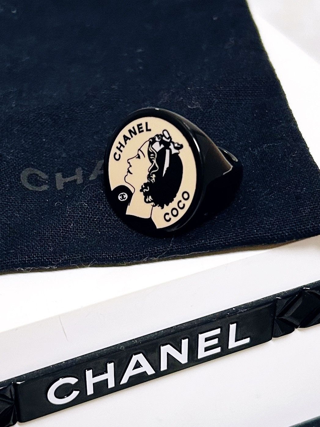 Chanel Authentic Chanel RARE 2003 Pink / Black Coco Chanel Ring Size ONE SIZE - 5 Thumbnail