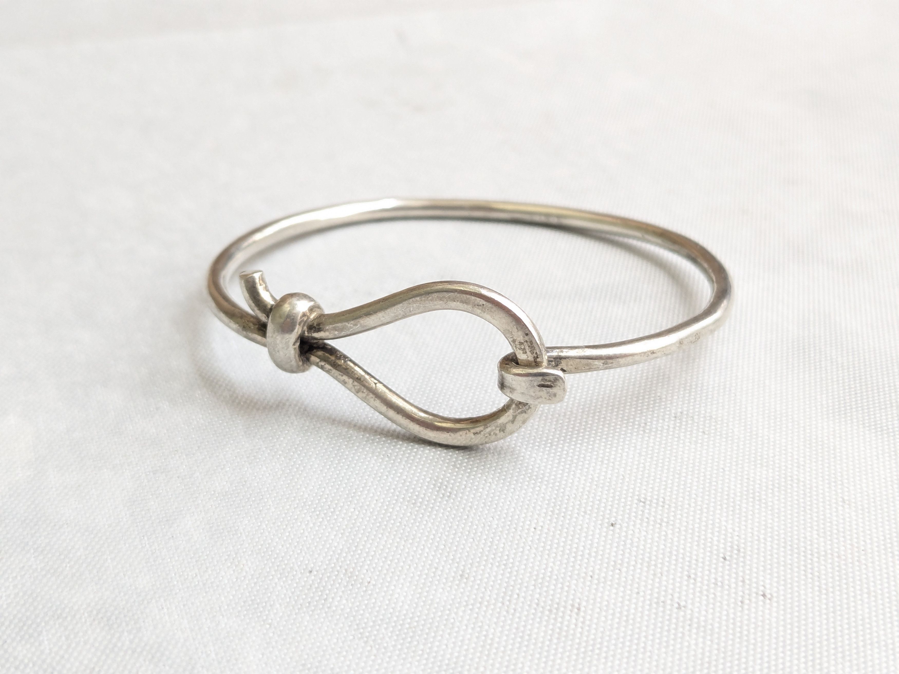 Jewelry Vintage Sterling Silver Bracelet Hook Wire Taxco Mexico 6.5" Size ONE SIZE - 4 Thumbnail
