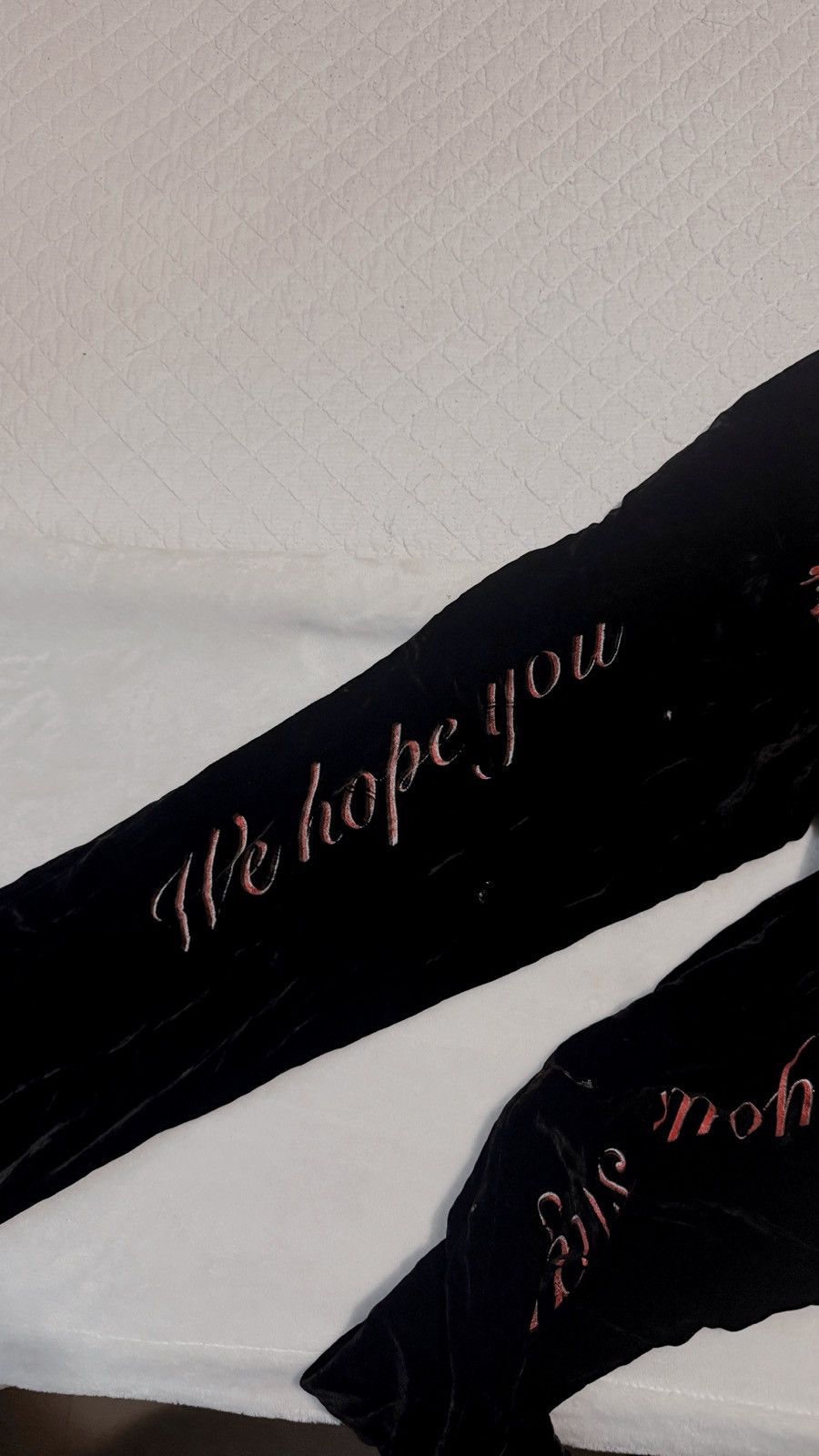 Vintage Vintage goth black & red velvet pants Size US 31 - 9 Thumbnail