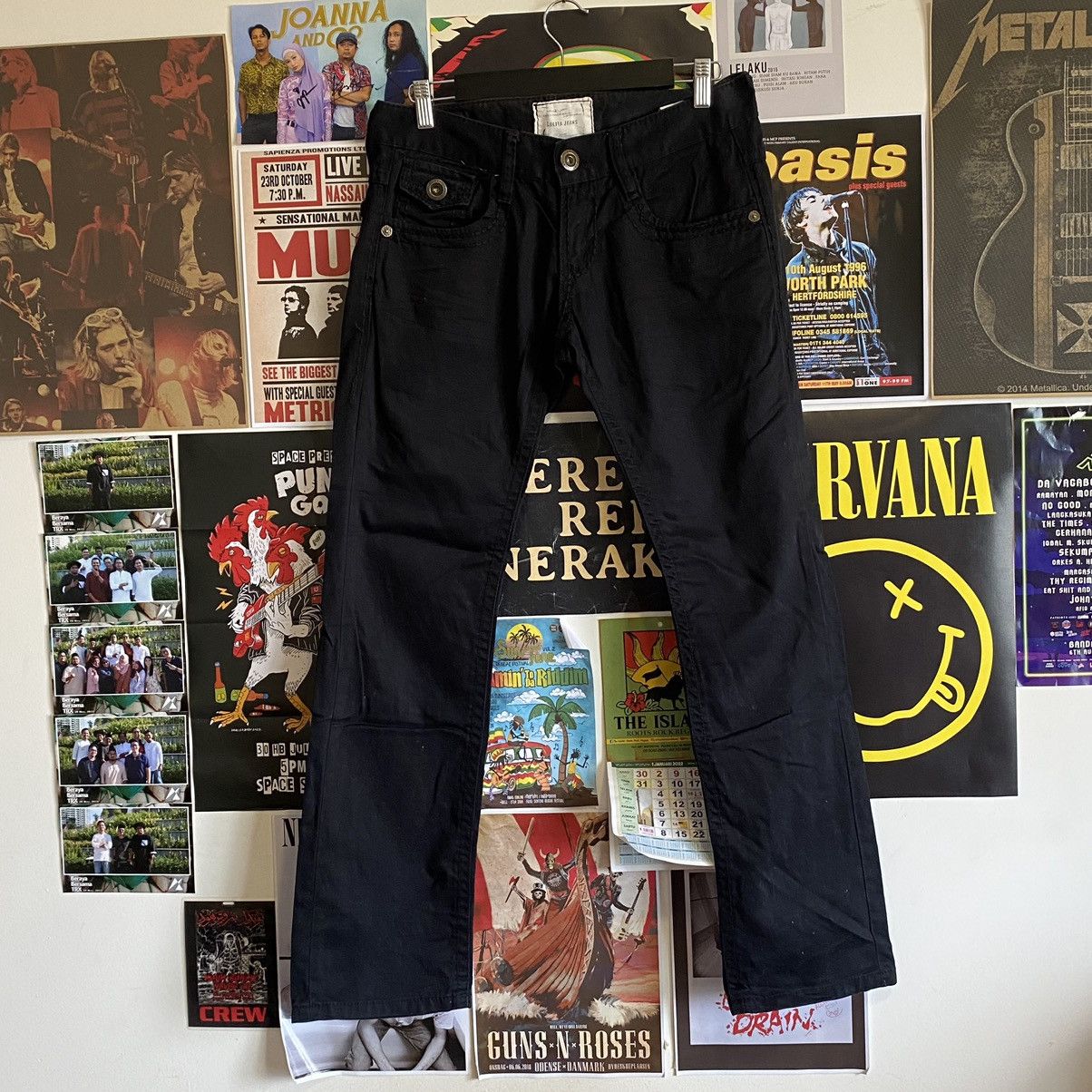 Vintage Vintage Lolita Black Denim Jeans Size US 32 / EU 48 - 1 Thumbnail
