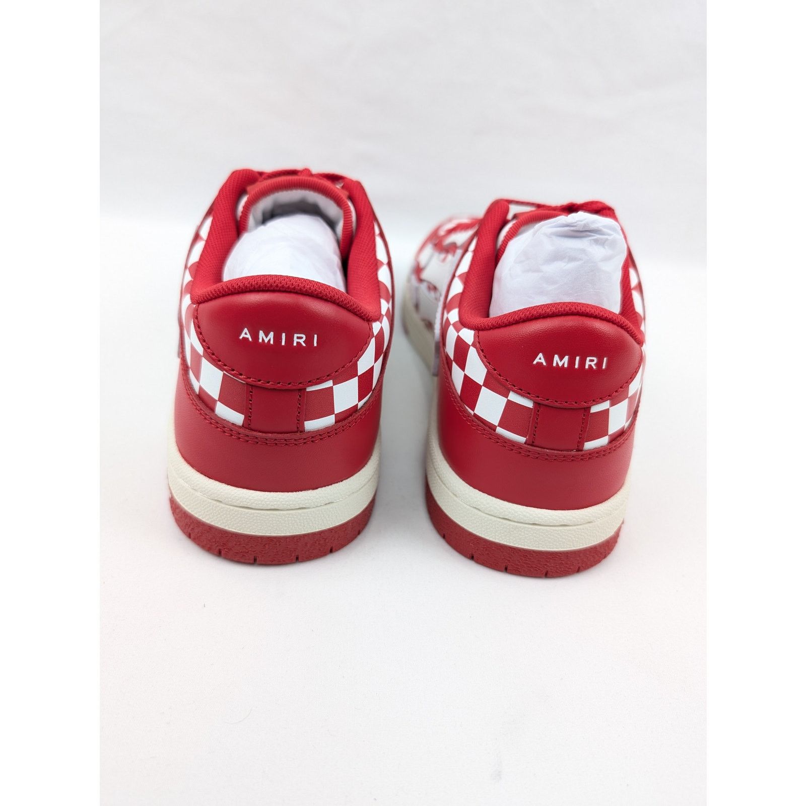 Amiri o1rshd1 Checked Skeleton Low Top Sneakers in Red/White Size US 11 / EU 44 - 17 Thumbnail