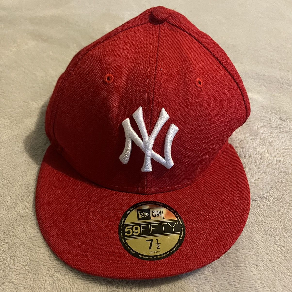 New Era New York Yankees Hat Men 7 1/2 Red Snapback Wool New Era MLB Size ONE SIZE - 1 Thumbnail