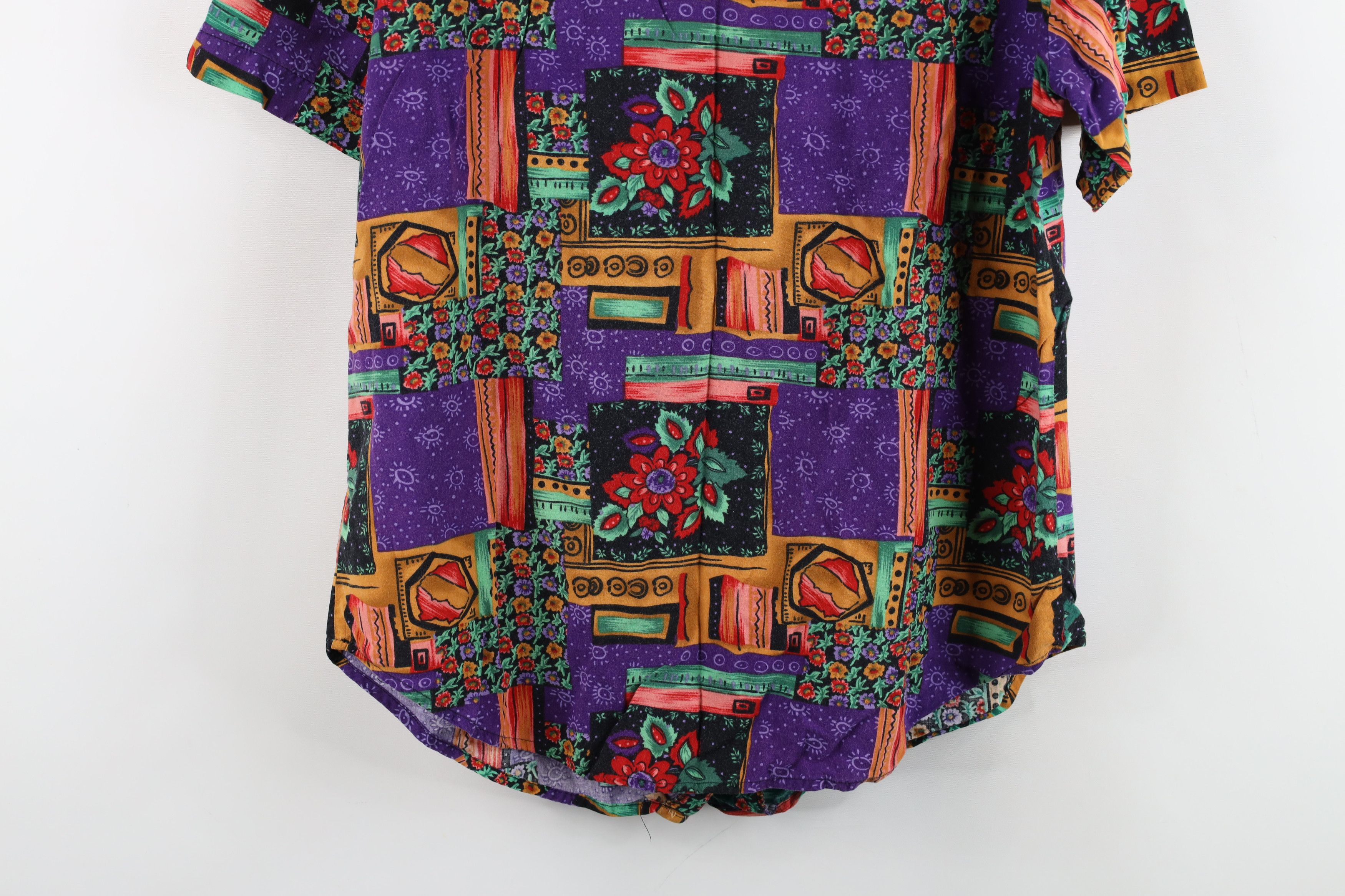 Vintage Vintage 90s Streetwear Flower Camp Collar Button Shirt USA Size M / US 6-8 / IT 42-44 - 11 Thumbnail