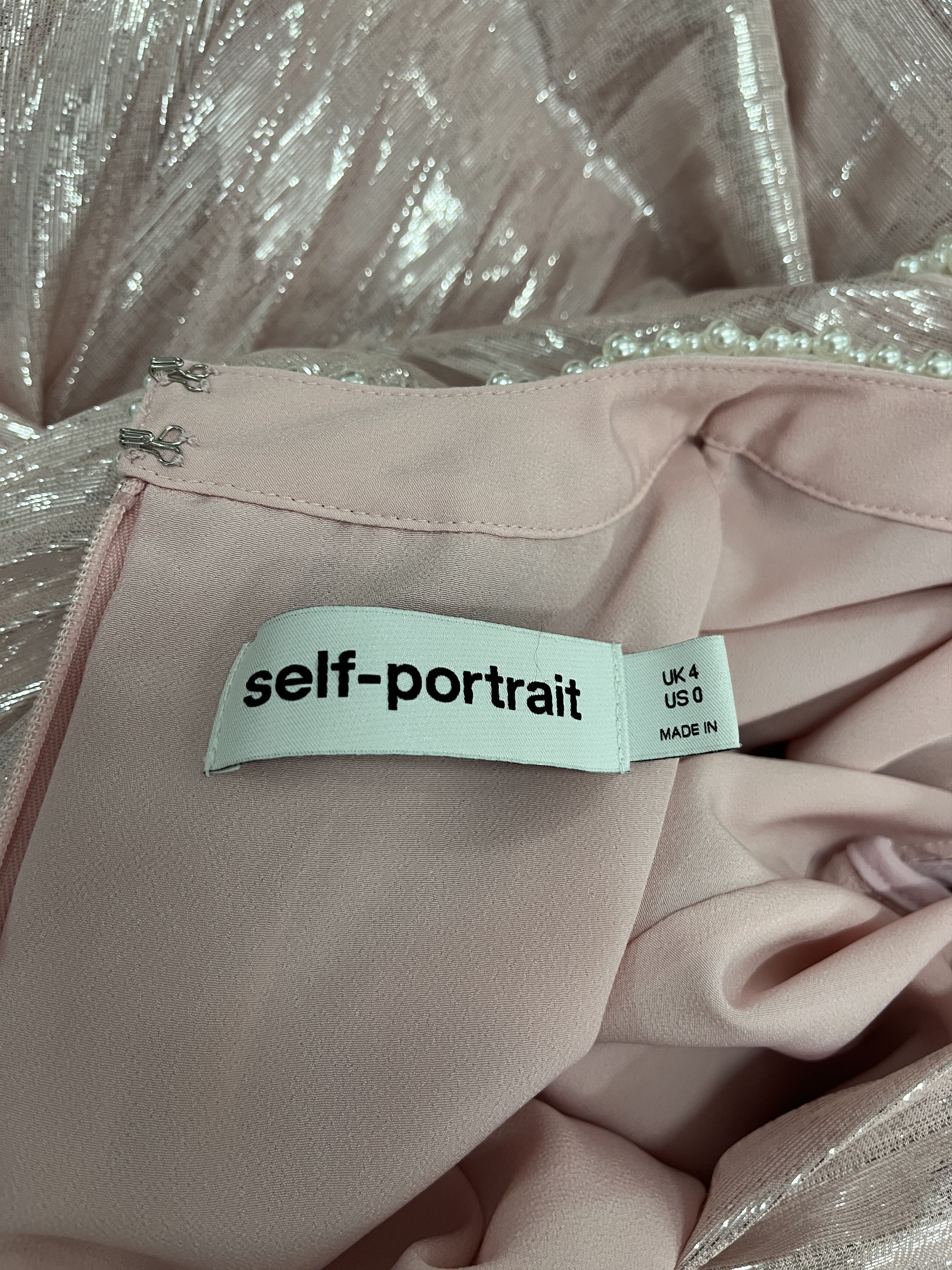 Self-Portrait Self-Portrait Pink Metallic Pearl Maxi Dress Size XS / US 0-2 / IT 36-38 - 8 Thumbnail