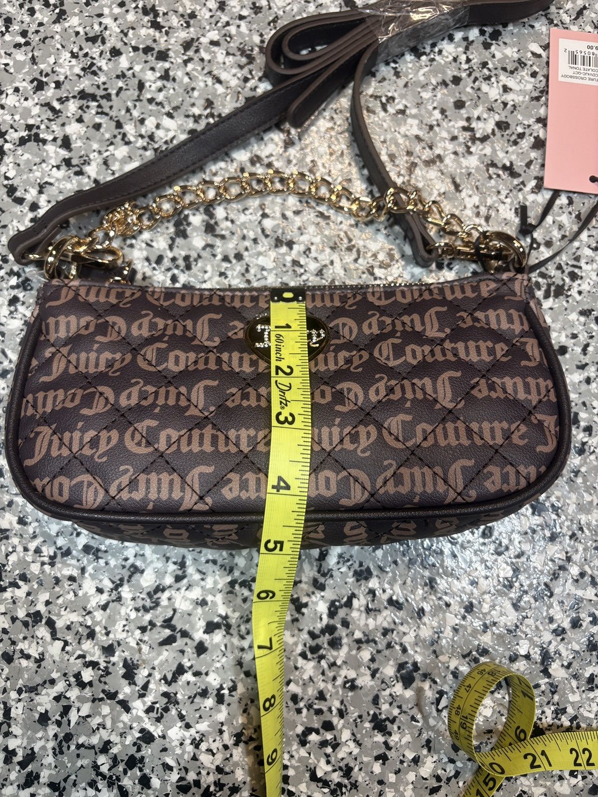 Juicy Couture Vintage Y2K Juicy Couture Brown Quilted Leather Shoulder Bag Size ONE SIZE - 10 Thumbnail