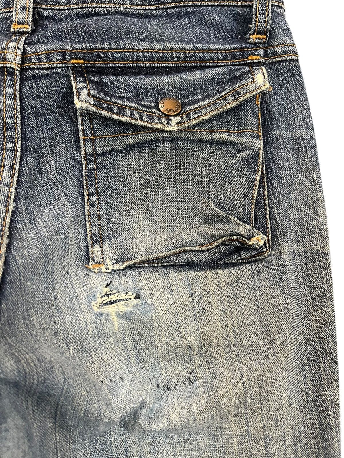 Japanese Brand Vintage Dear Heart Flare Distressed Bush Pants Denim Size US 28 / EU 44 - 9 Thumbnail